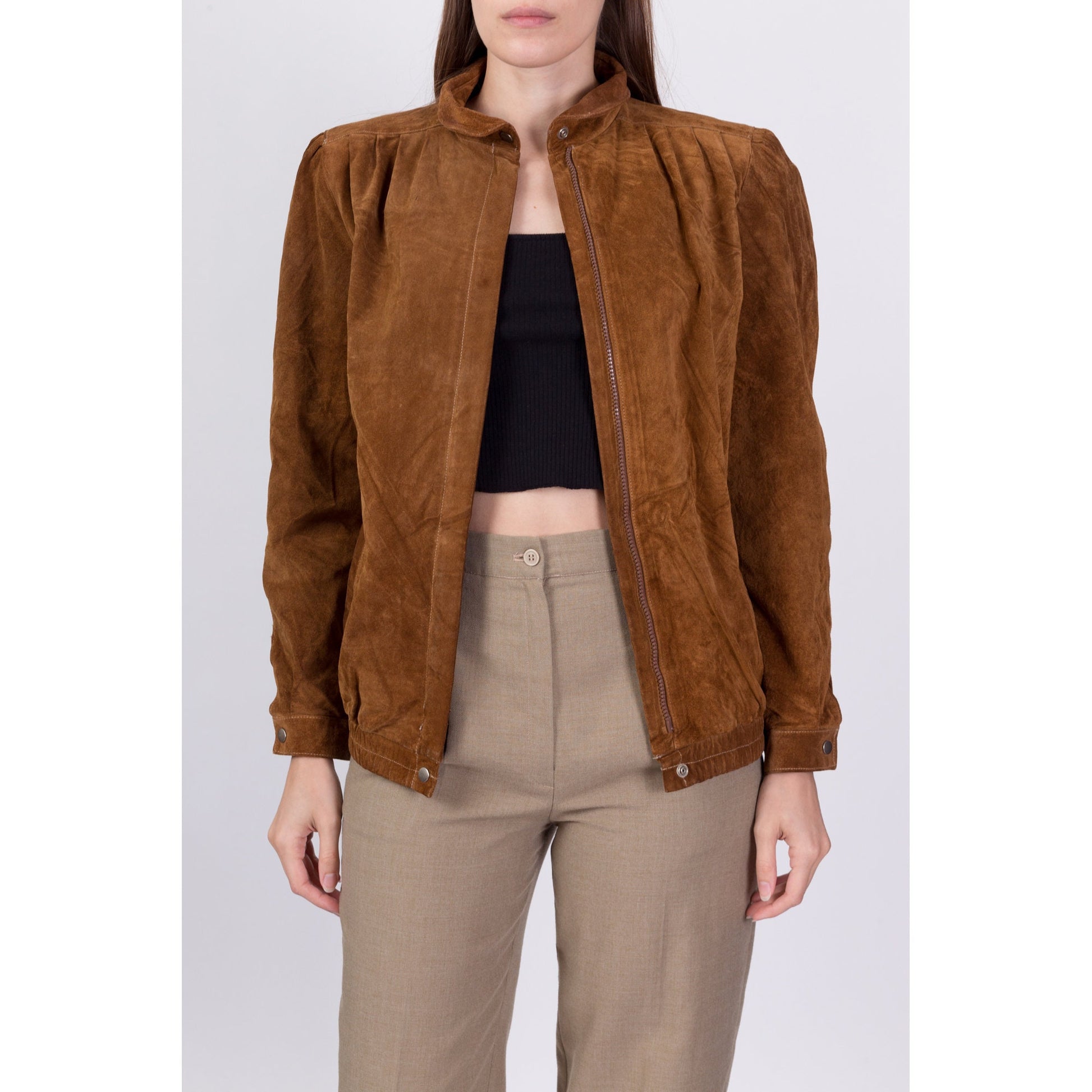80s Brown Suede Jacket - Small 