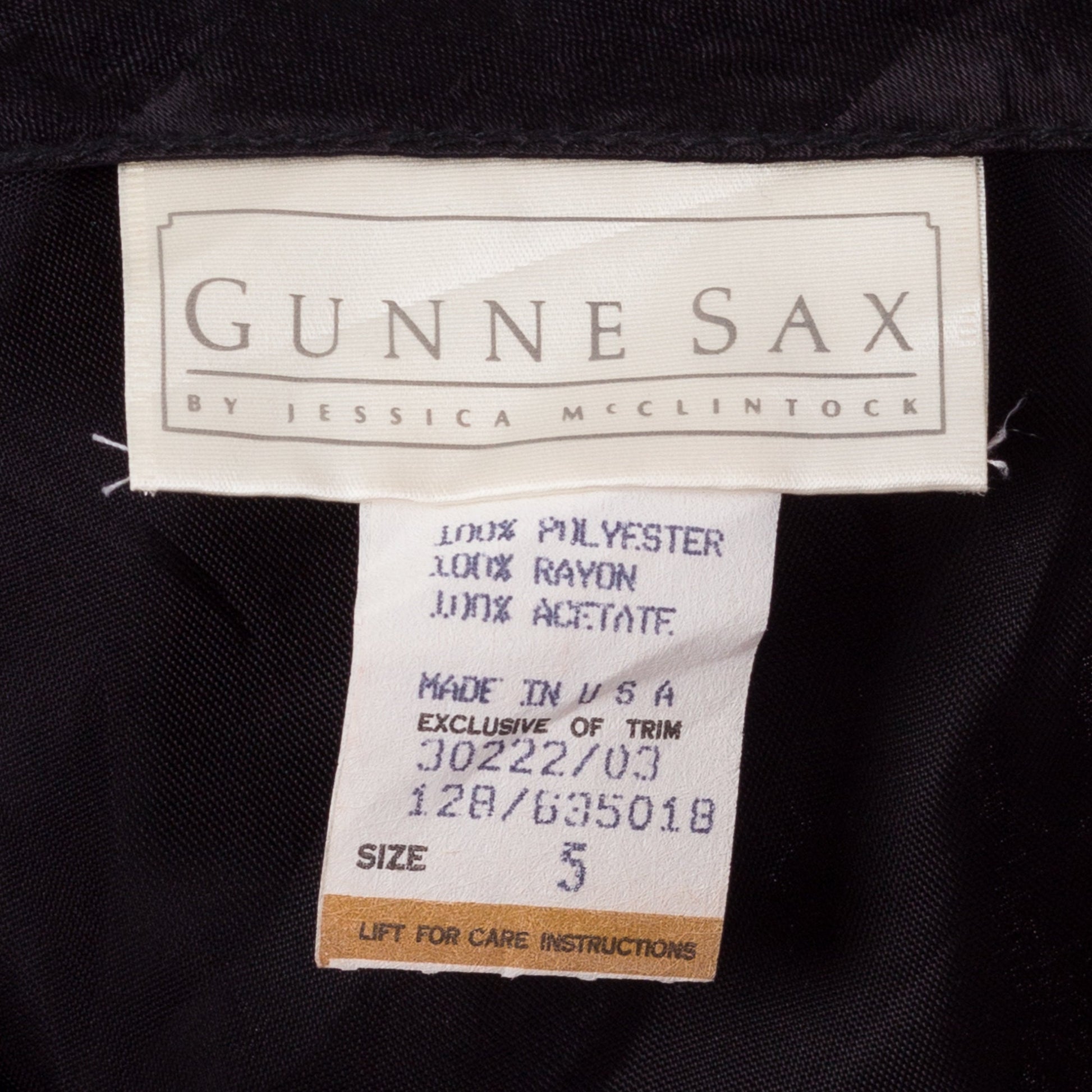 80s Gunne Sax Black Lace Low Back Party Dress - Extra Small 