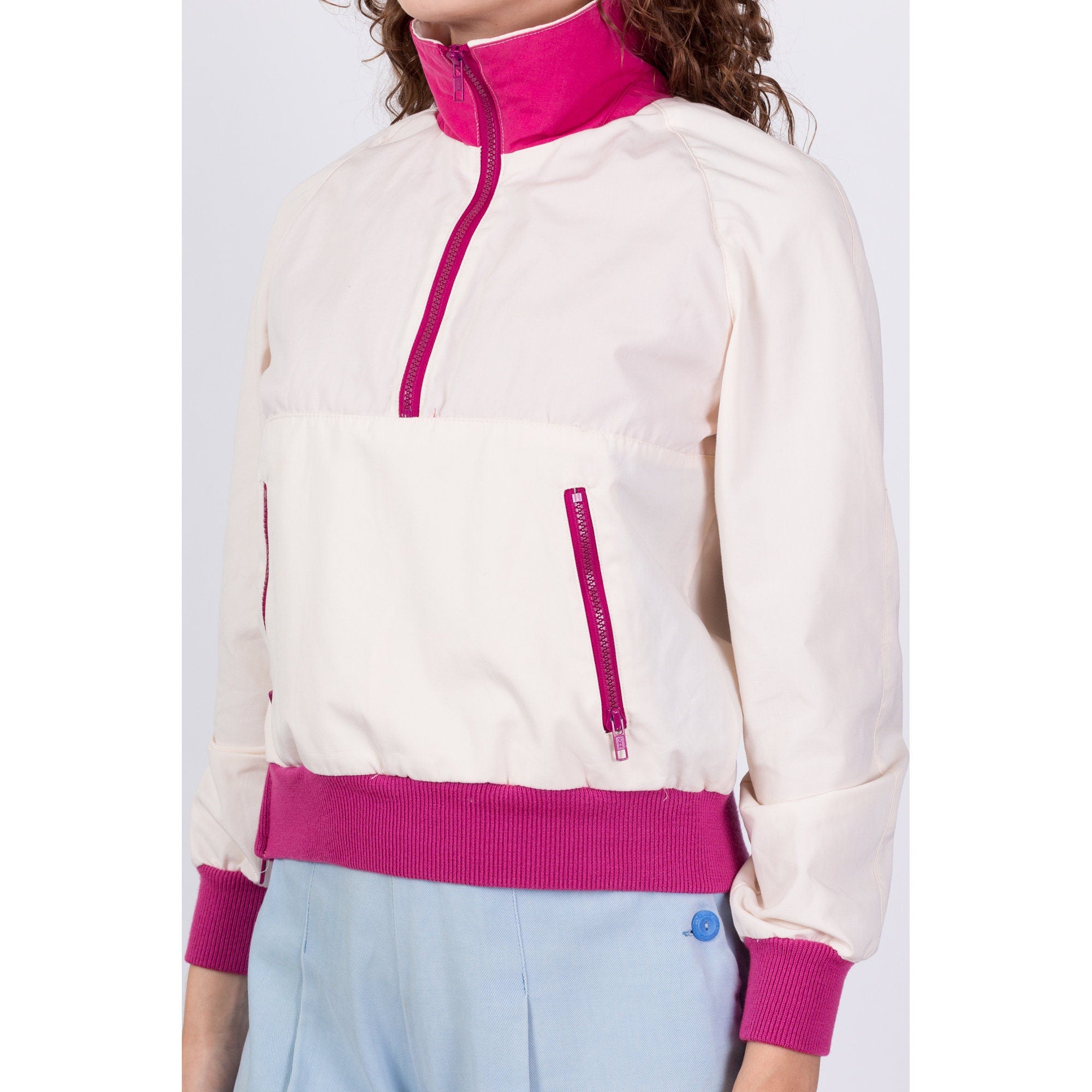 Color block on sale cropped windbreaker