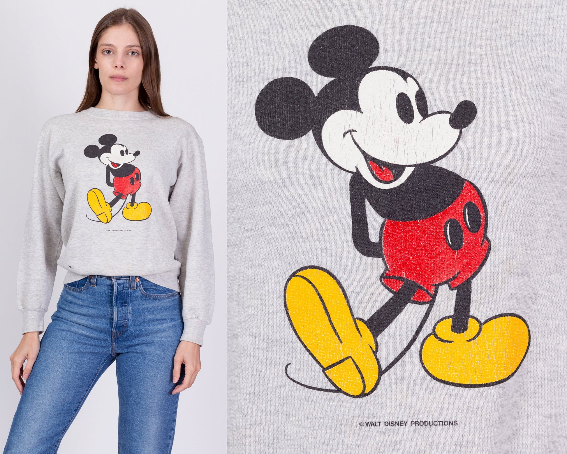 80s 90s Mickey Mouse Sweatshirt - Medium 