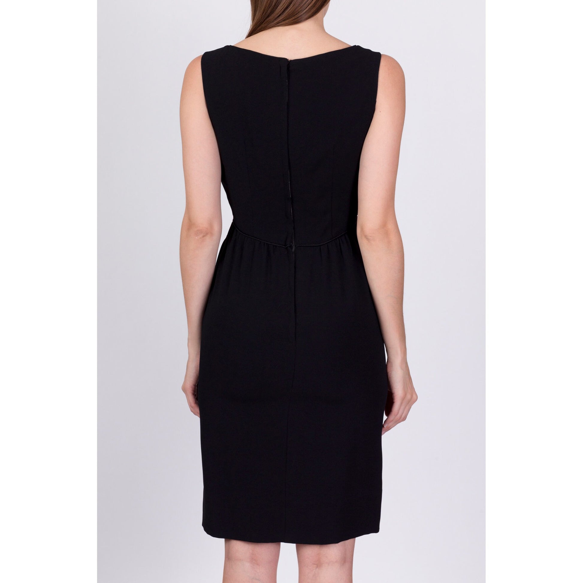 1960s Black Mini Sheath Cocktail Party Dress - Extra Small 