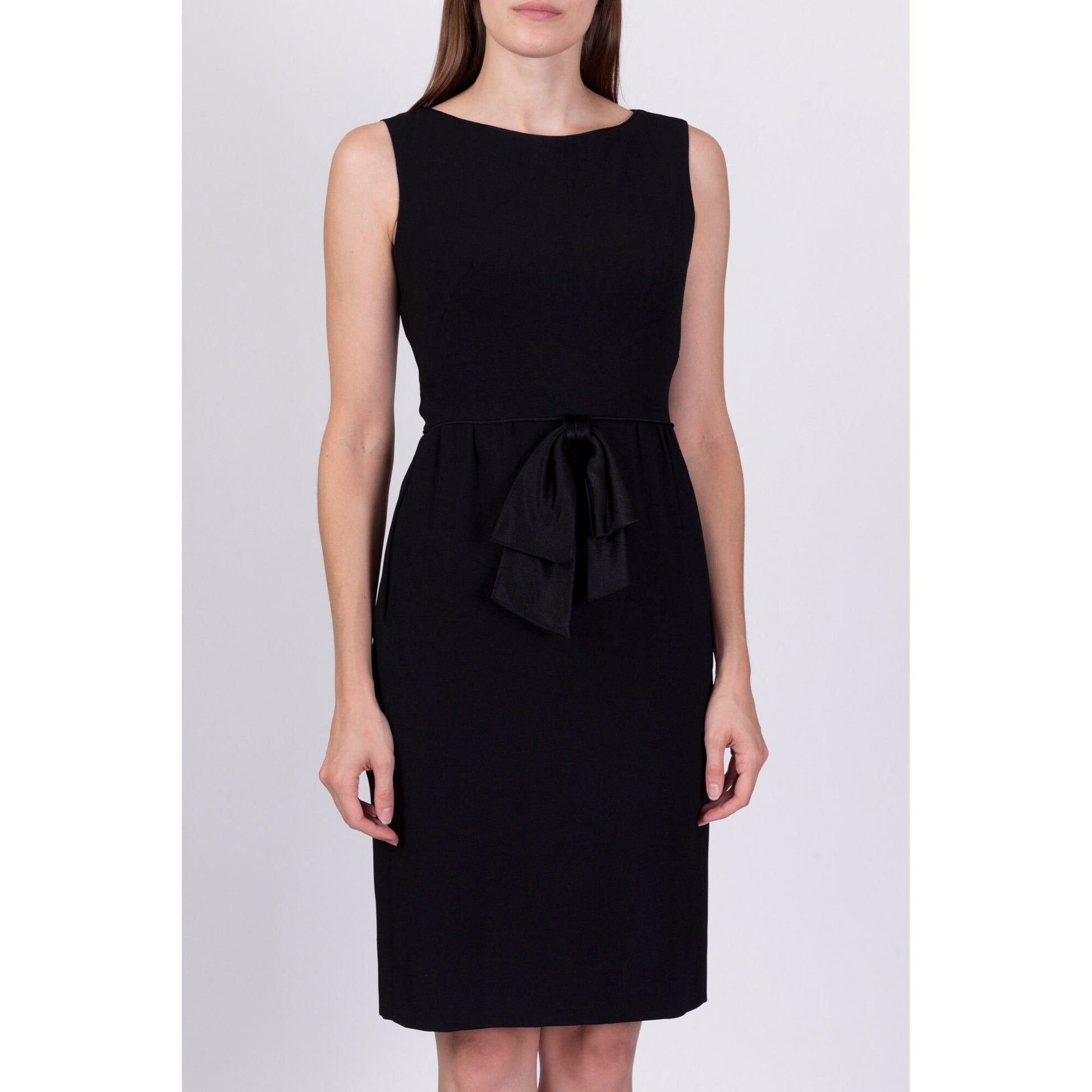 1960s Black Mini Sheath Cocktail Party Dress - Extra Small 
