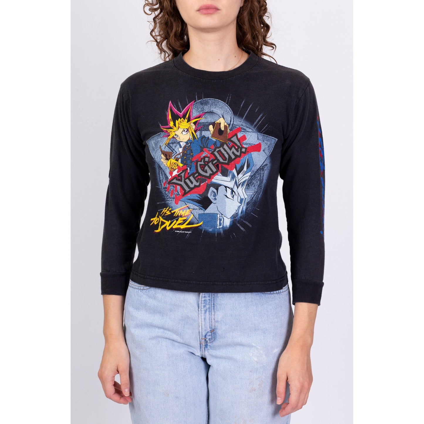 90s Yu-Gi-Oh "It's Time To Duel" Long Sleeve Tee - Petite Small 