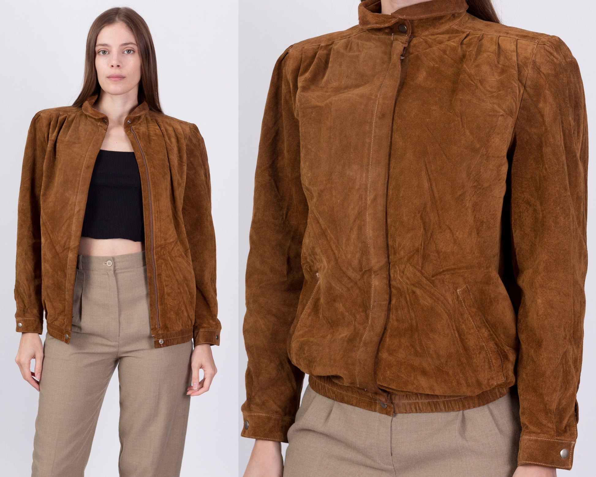 80s Brown Suede Jacket - Small 