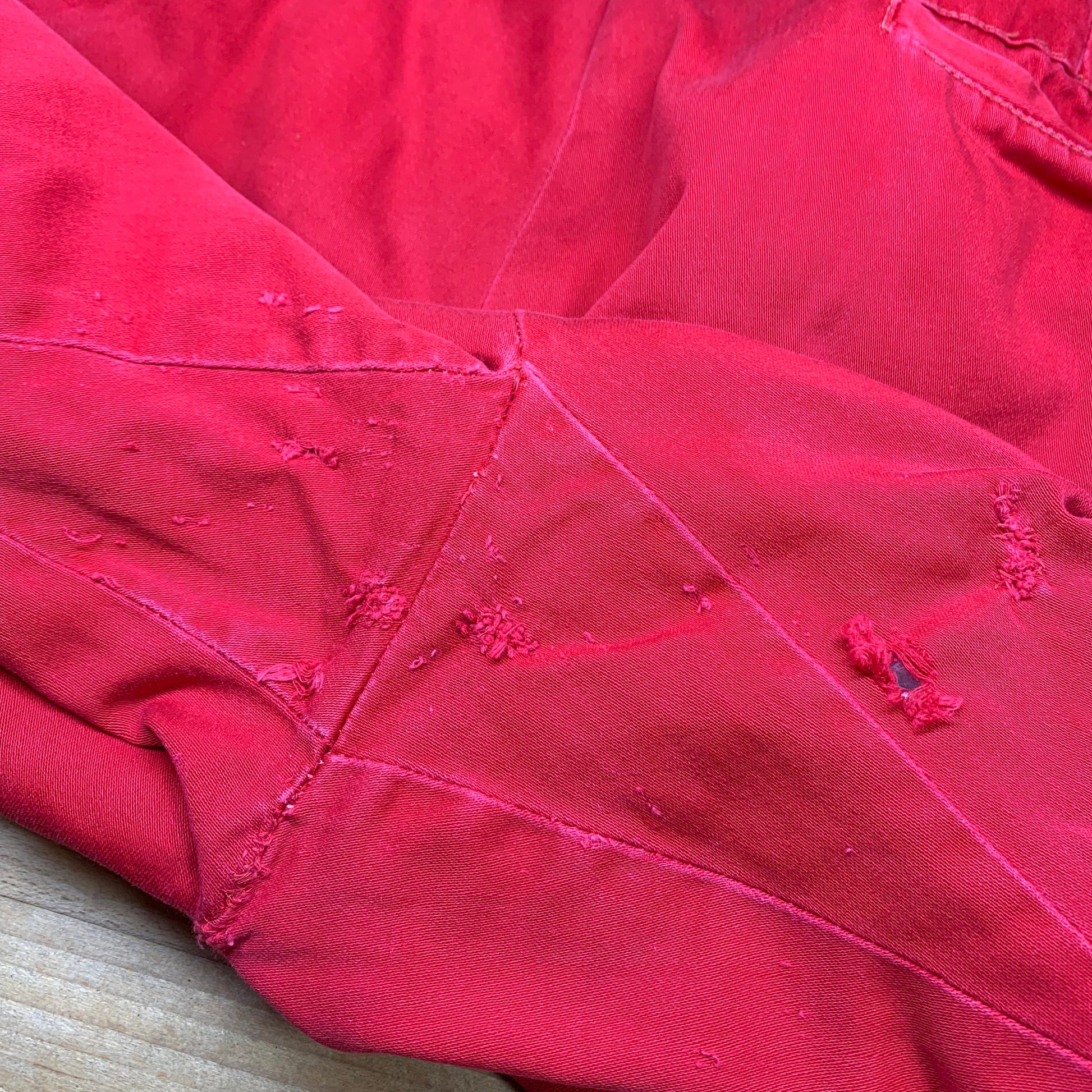 70s Red High Waisted Hunting Pants - Men's Medium, Women's Large, 31" 