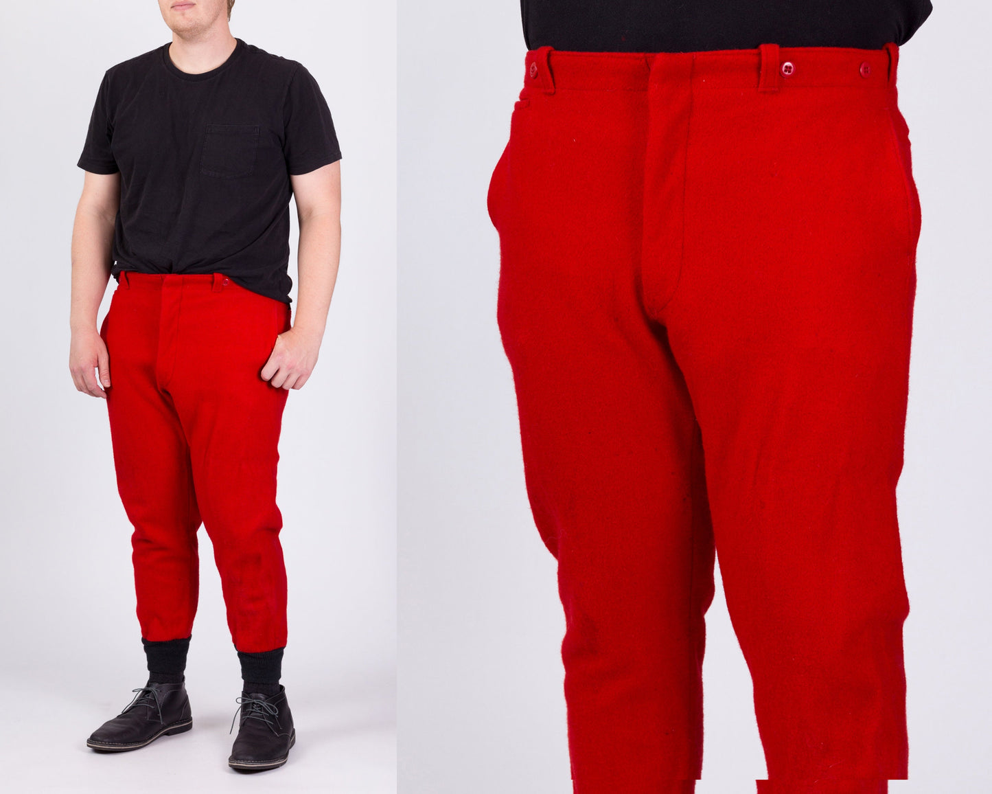 60s Red Wool Hunting Pants - 38" Waist 