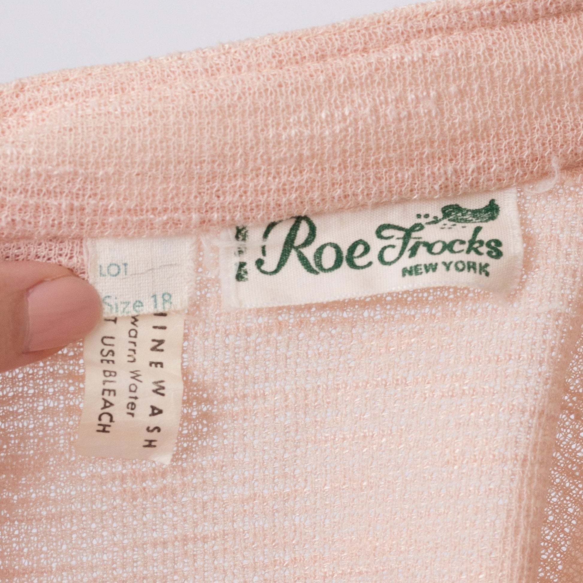 70s Boho Peach Knit Puff Sleeve Top - Large 