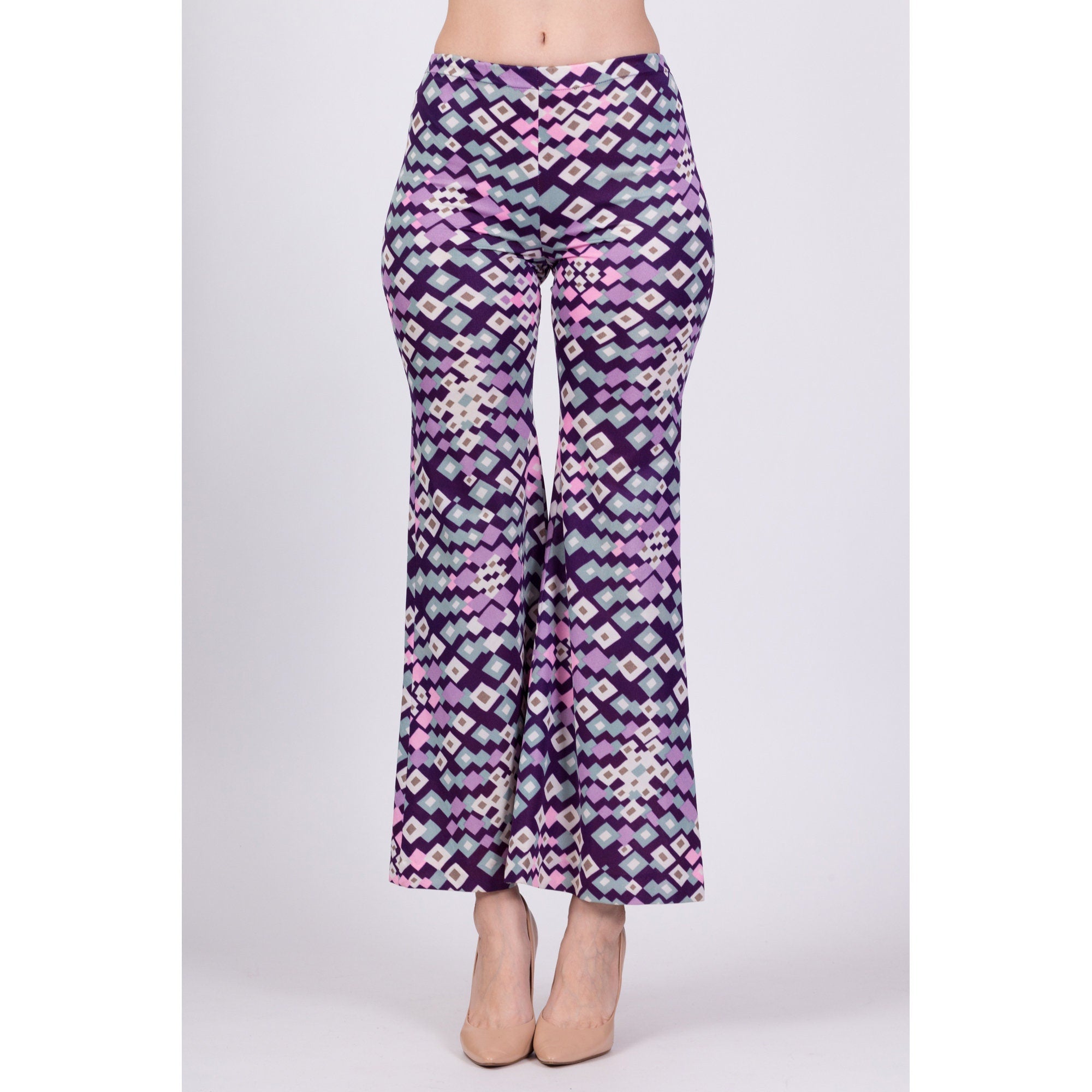 70s Psychedelic Geometric Pants - Extra Small