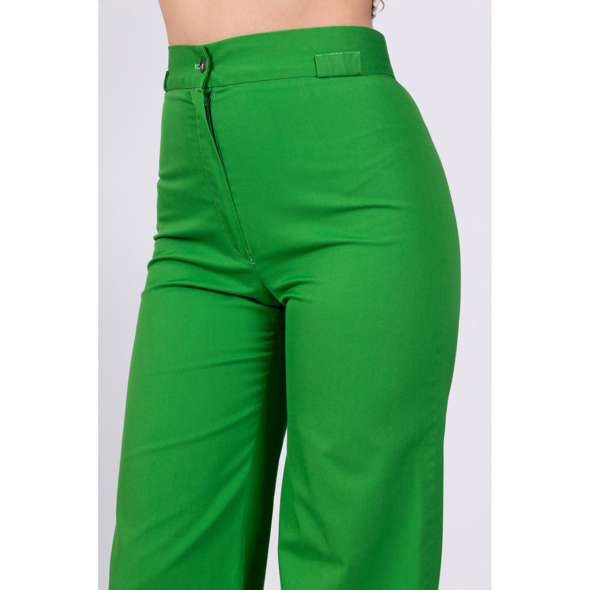 70s Green High Waisted Pants - Small to Medium 