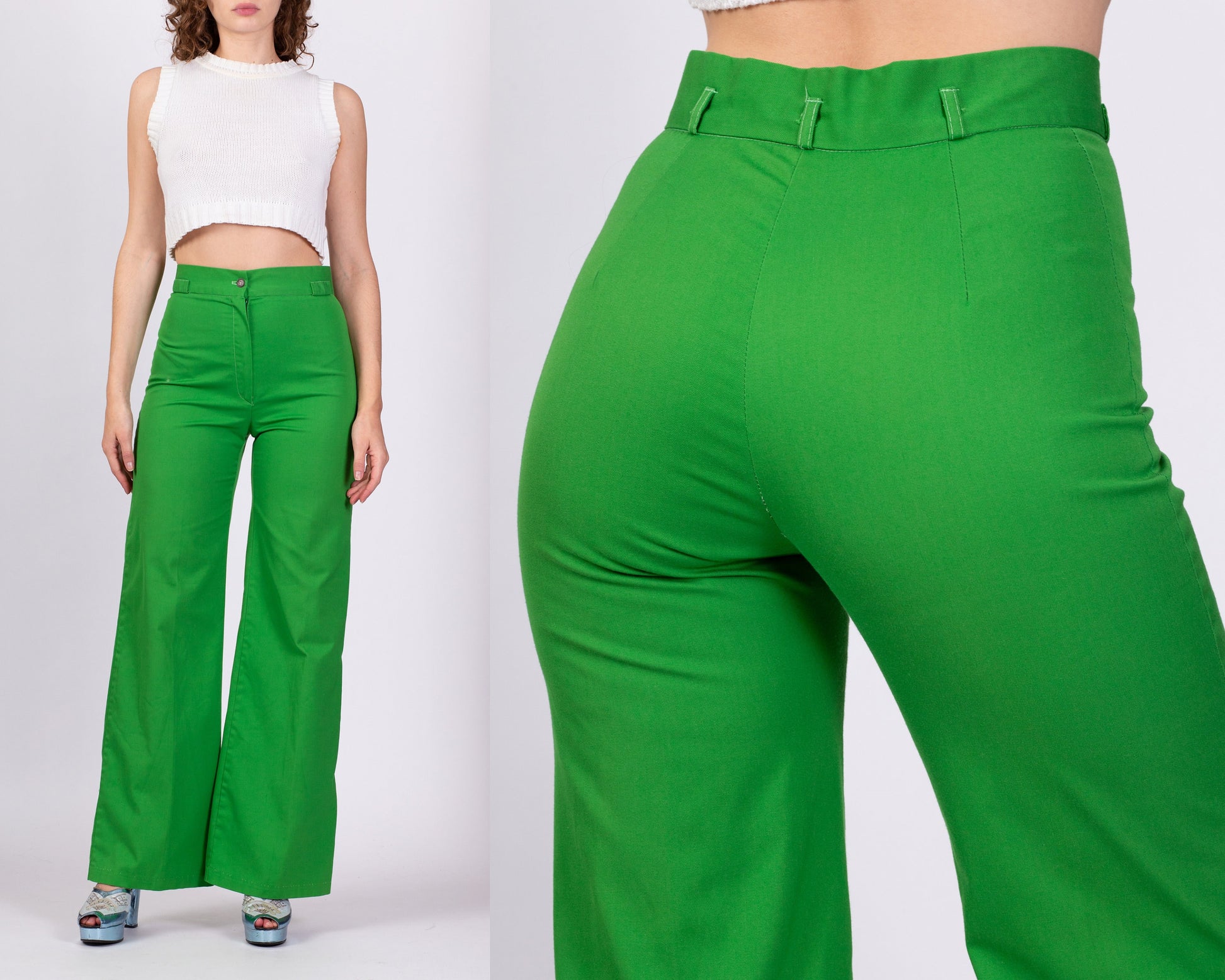 70s Green High Waisted Pants - Small to Medium – Flying Apple Vintage