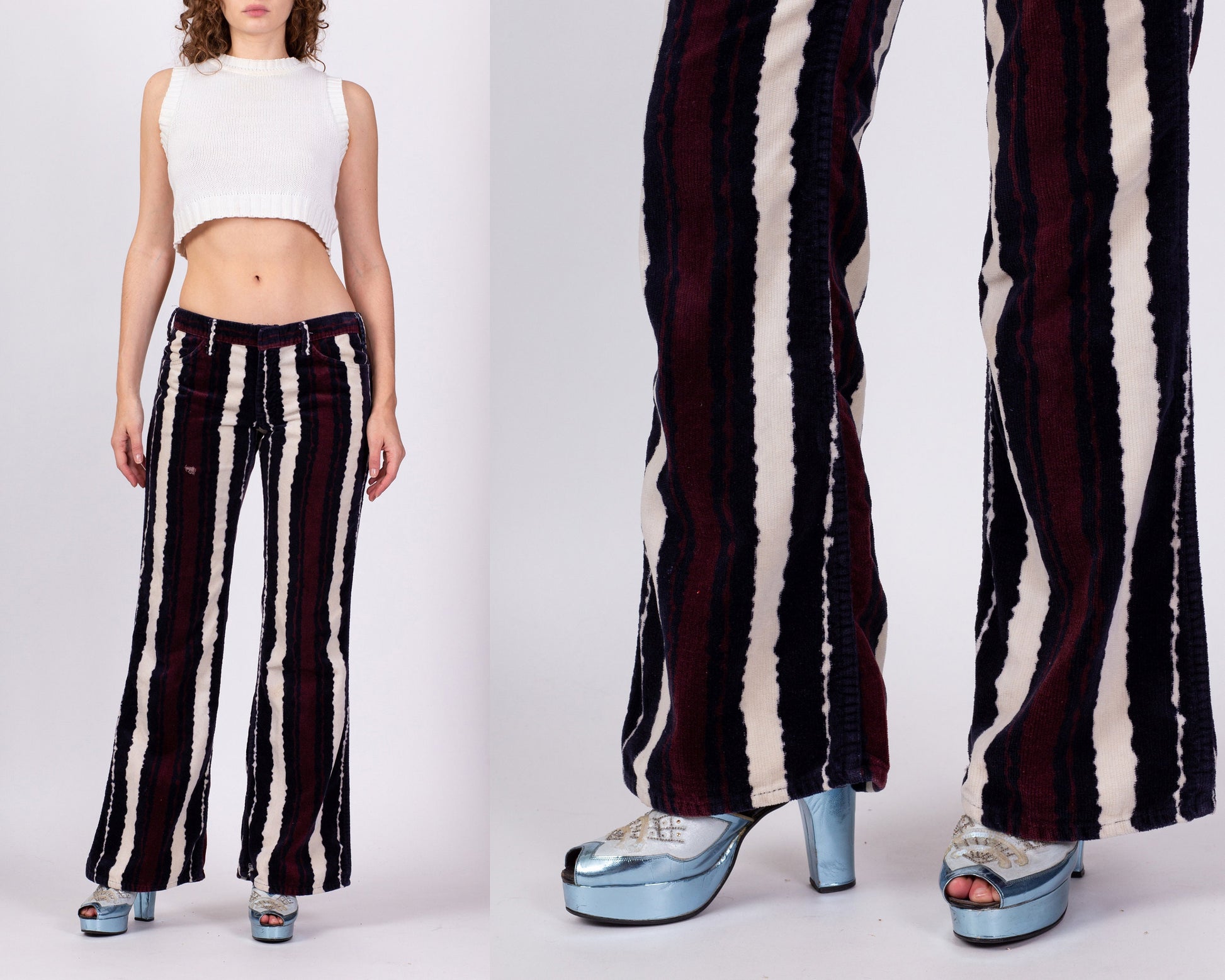 Mid Rise Striped Pant