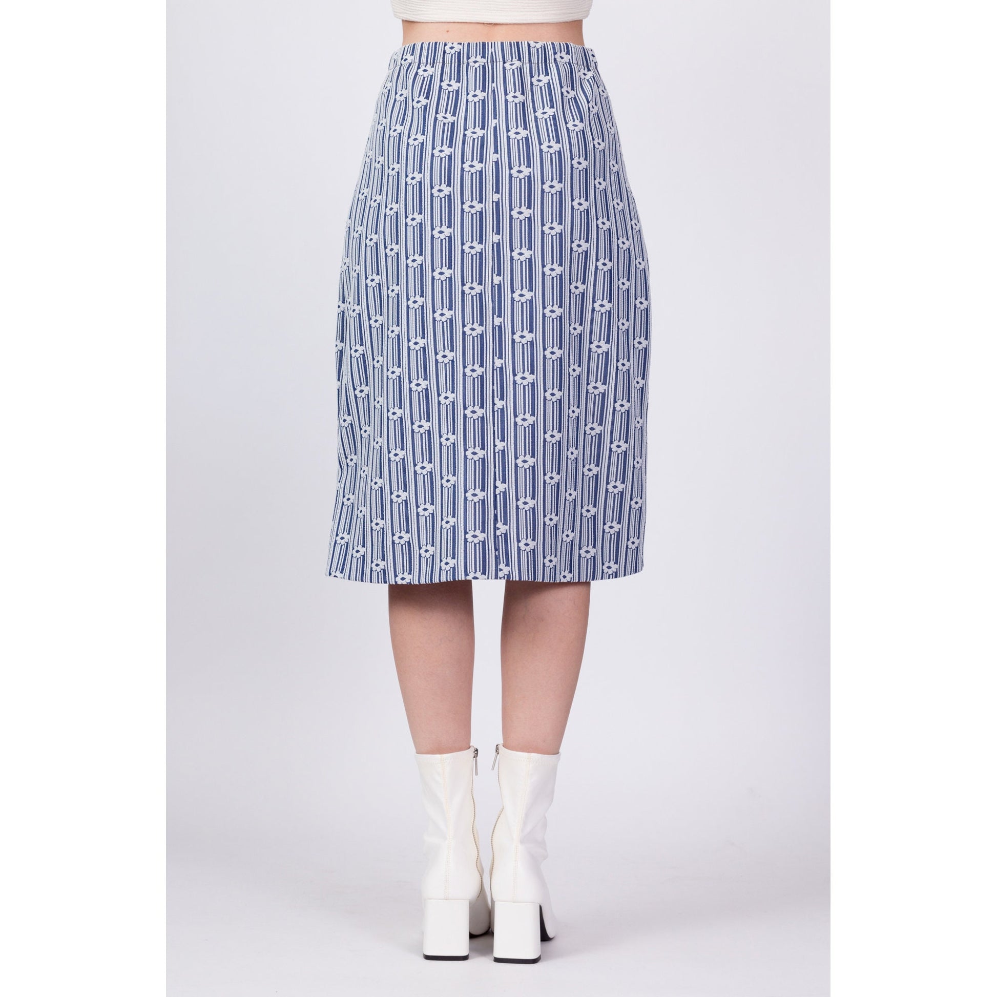 70s Mod Floral Striped Two Piece Set - Medium 