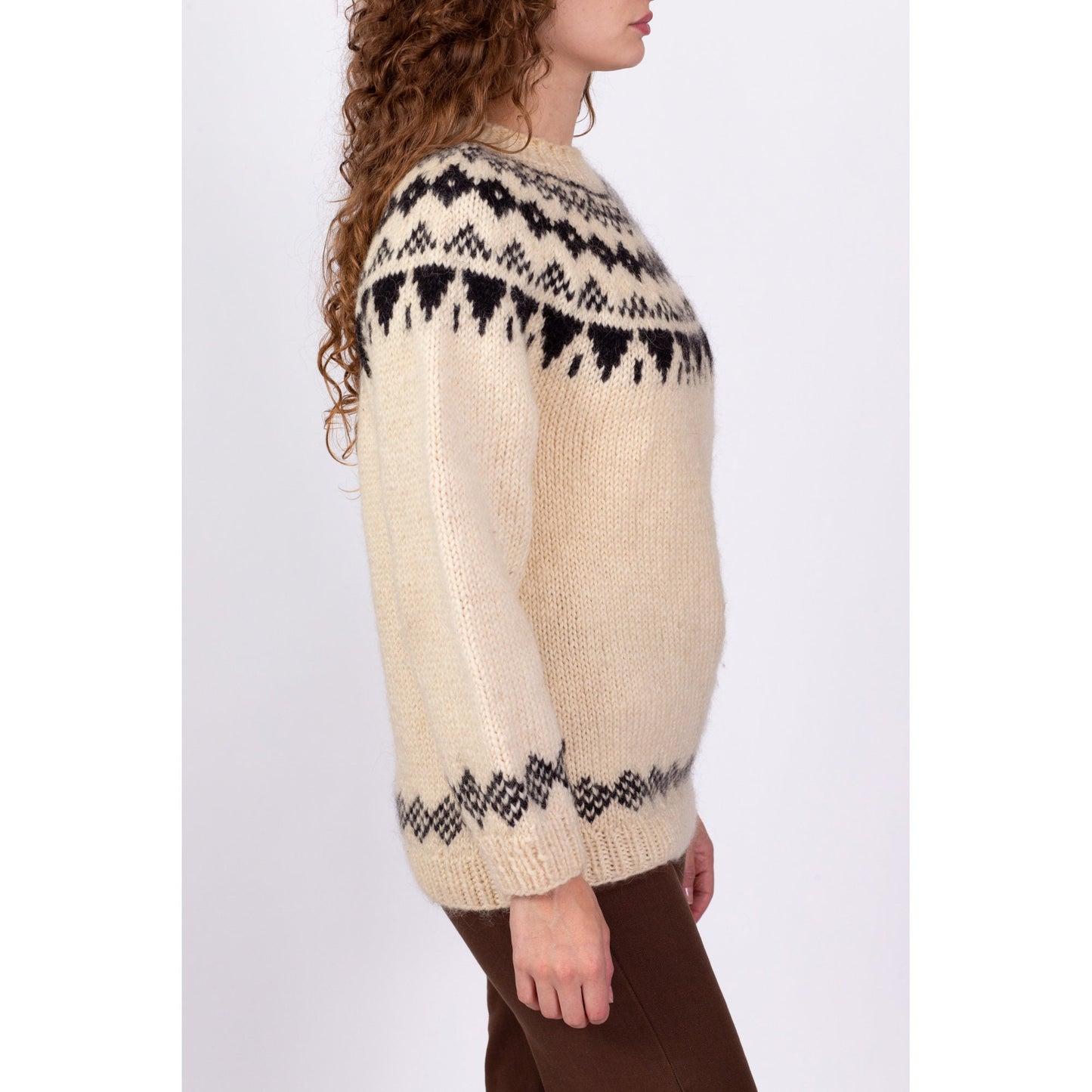 Vintage Fair Isle Wool Knit Sweater - Men's Medium, Women's Large 