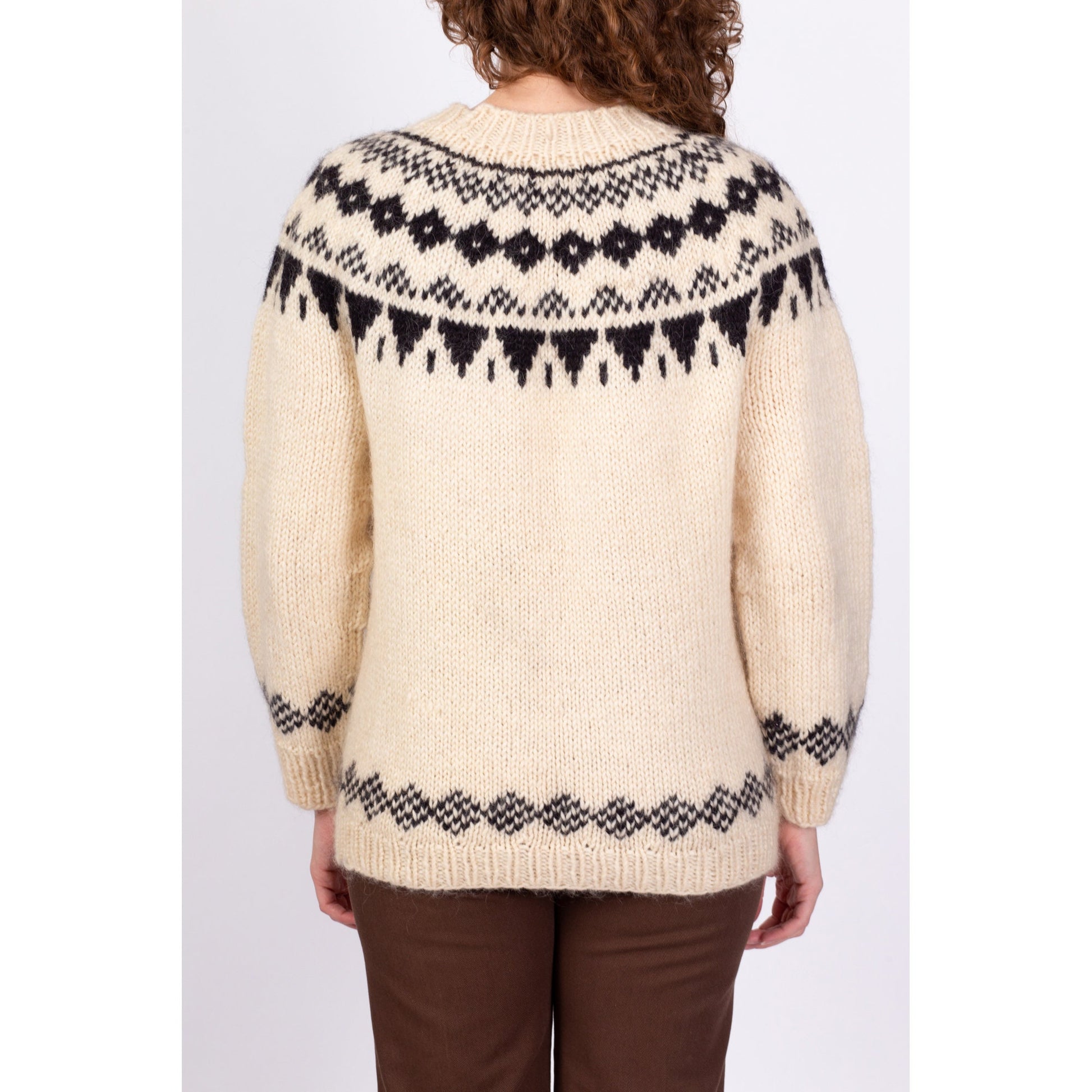 Vintage Fair Isle Wool Knit Sweater - Men's Medium, Women's Large 