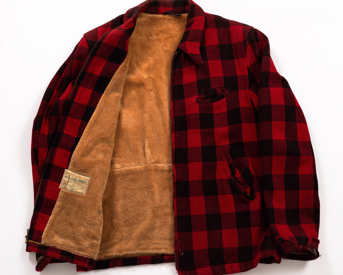 60s 70s Buffalo Plaid Distressed Wool Jacket - Men's Medium, Women's Large 