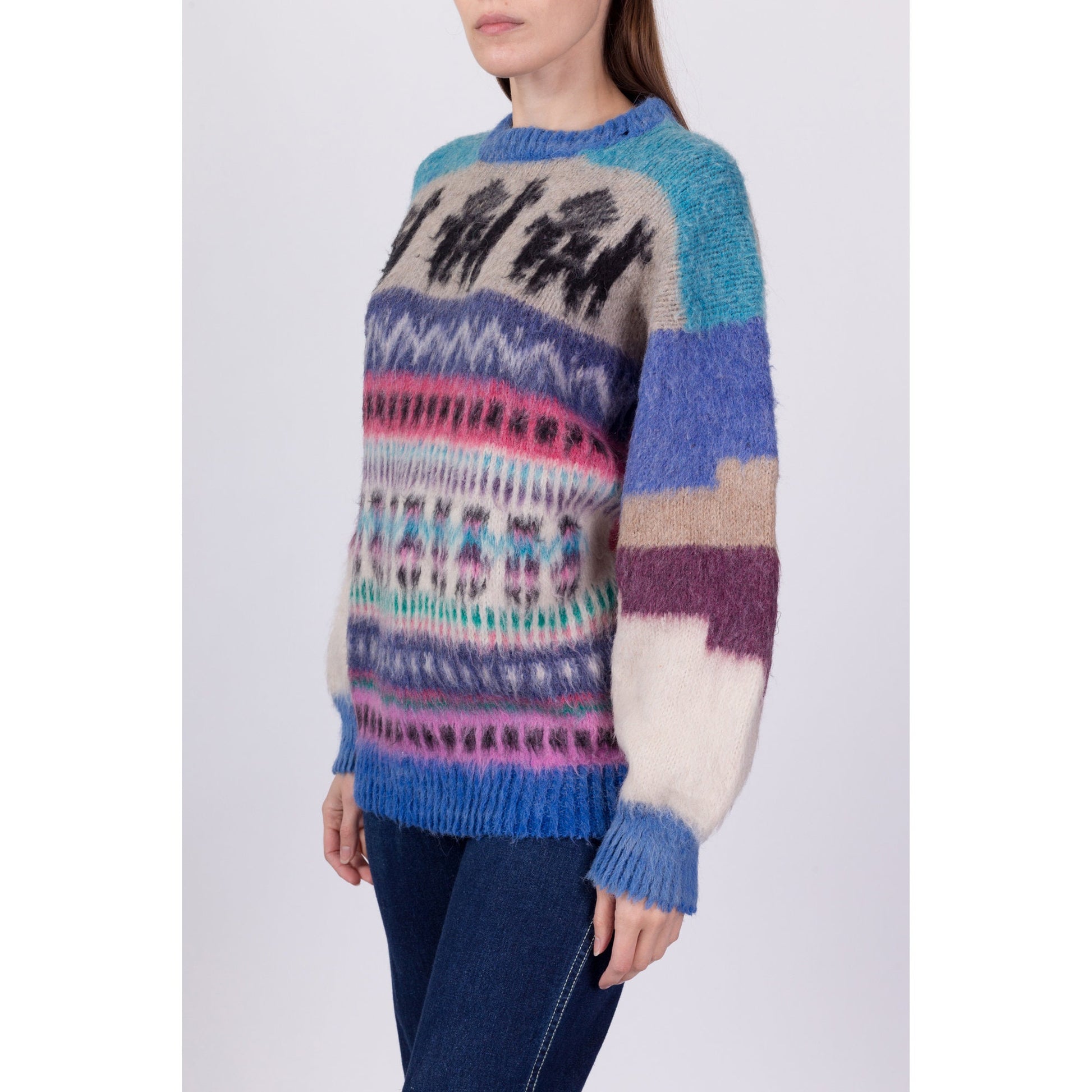 Vintage Alpaca Shaggy Knit Sweater - Men's Medium, Women's Large 