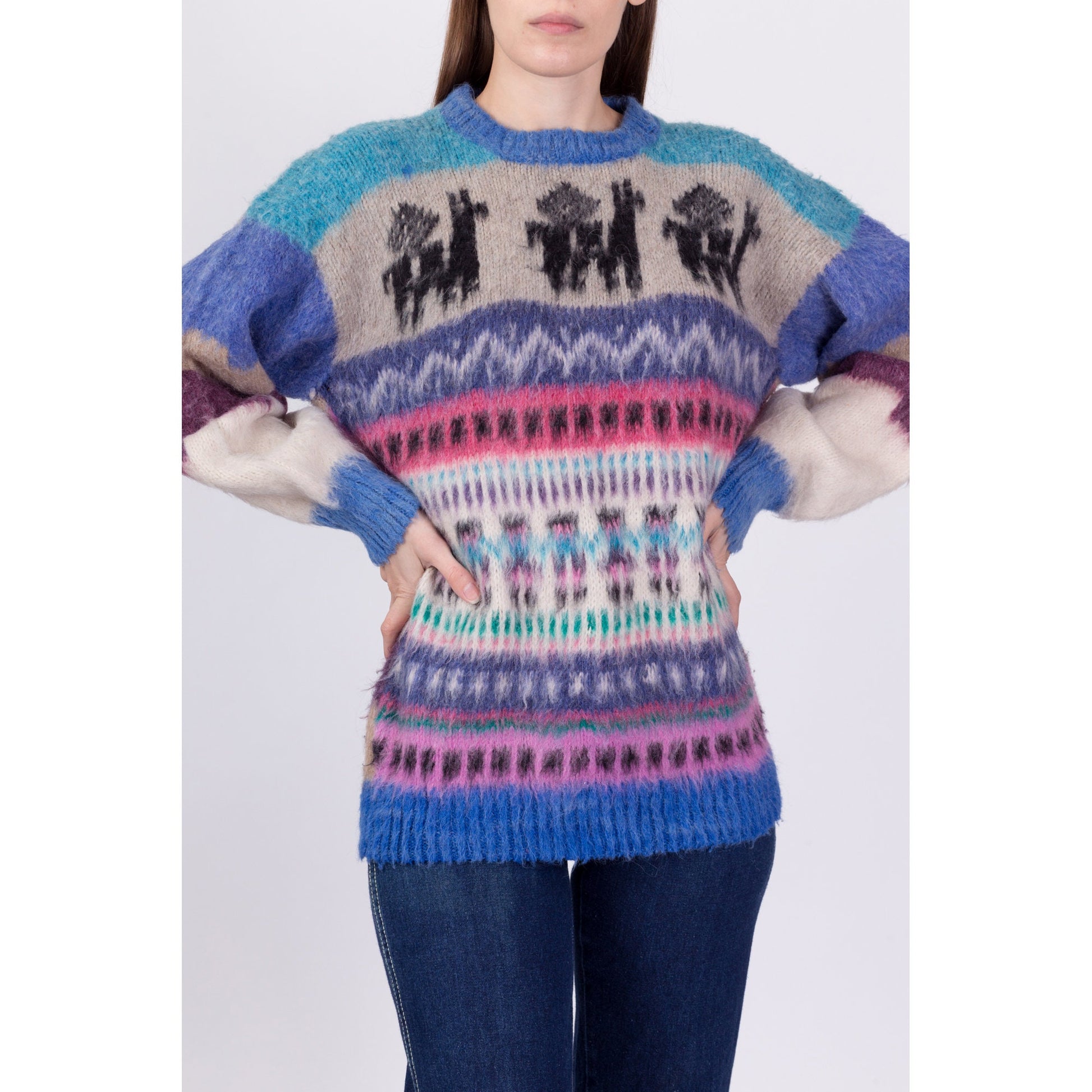 Vintage Alpaca Shaggy Knit Sweater - Men's Medium, Women's Large 