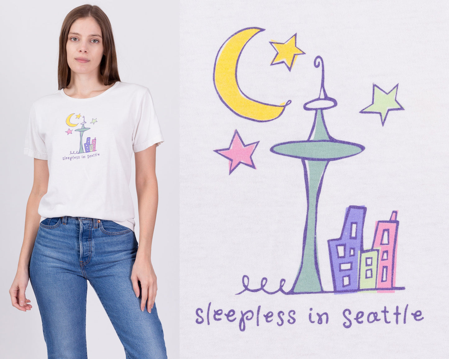 90s Sleepless In Seattle Movie T Shirt - Medium 
