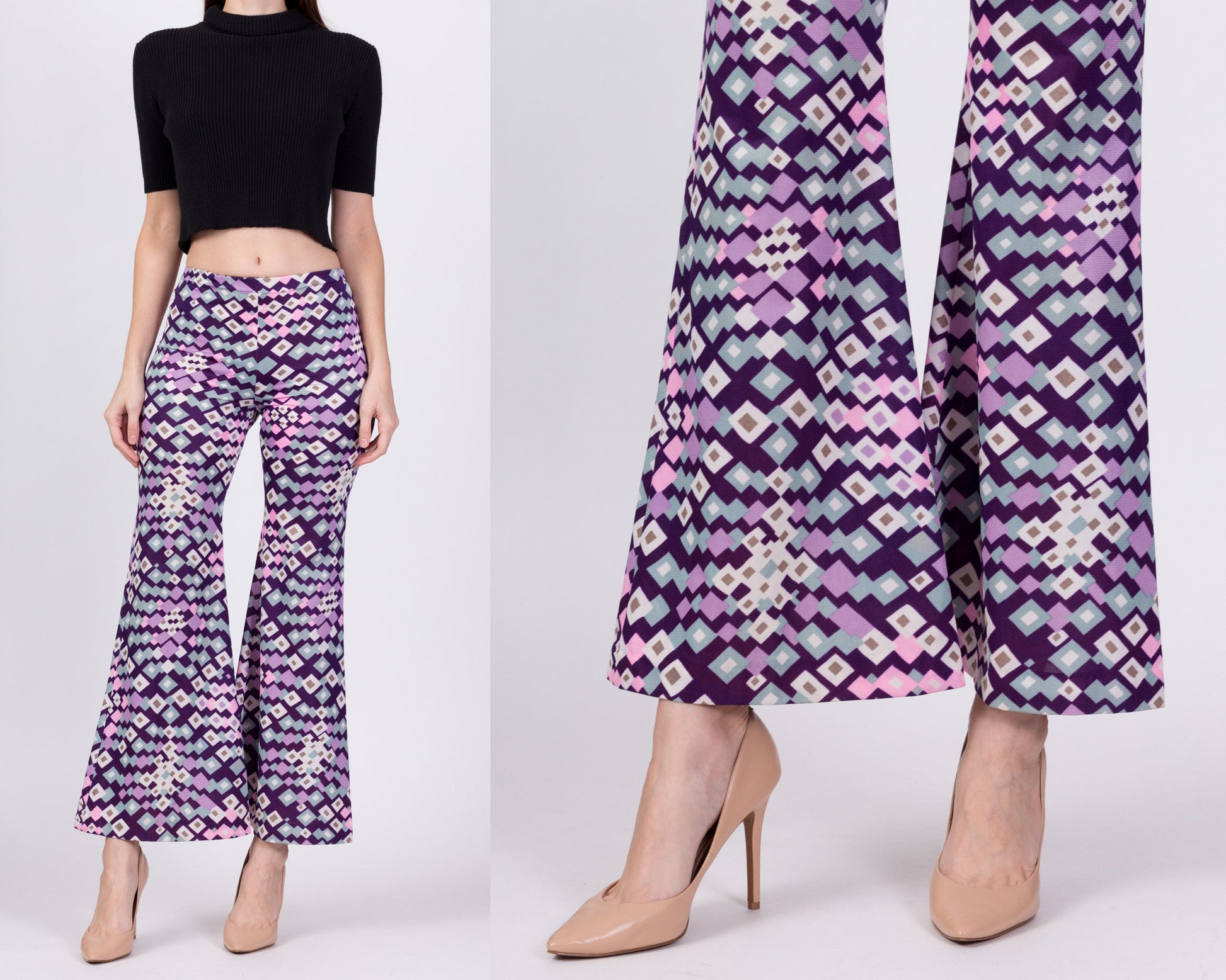 70s Psychedelic Geometric Pants - Extra Small 