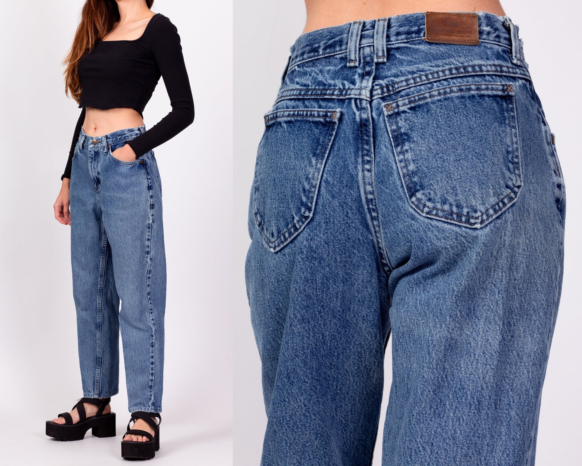 80s Lee Acid Wash High Waisted Mom Jeans - XS to Petite Small, 25 – Flying  Apple Vintage