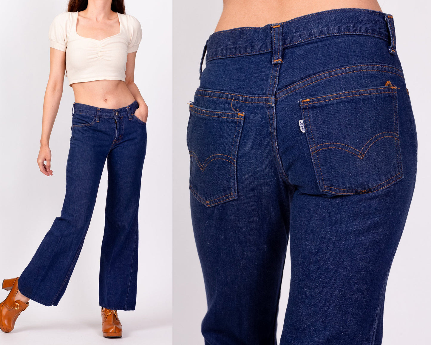 70s Levis Dark Wash Low Rise Jeans - Extra Small 