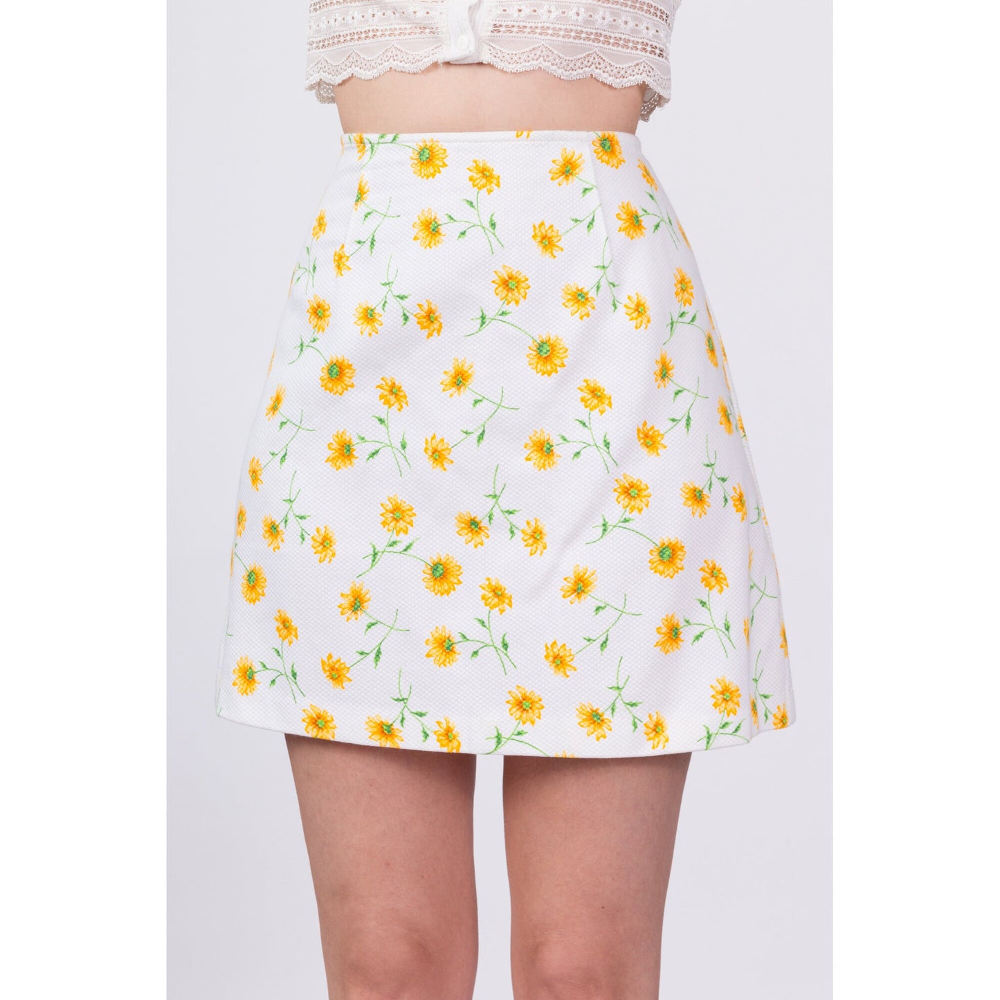 90s Express Floral Mini Skirt - Small, 26" 