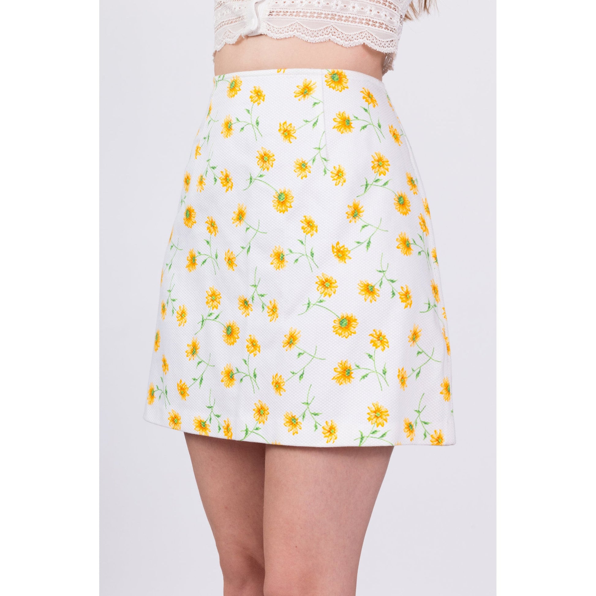 90s Express Floral Mini Skirt - Small, 26" 