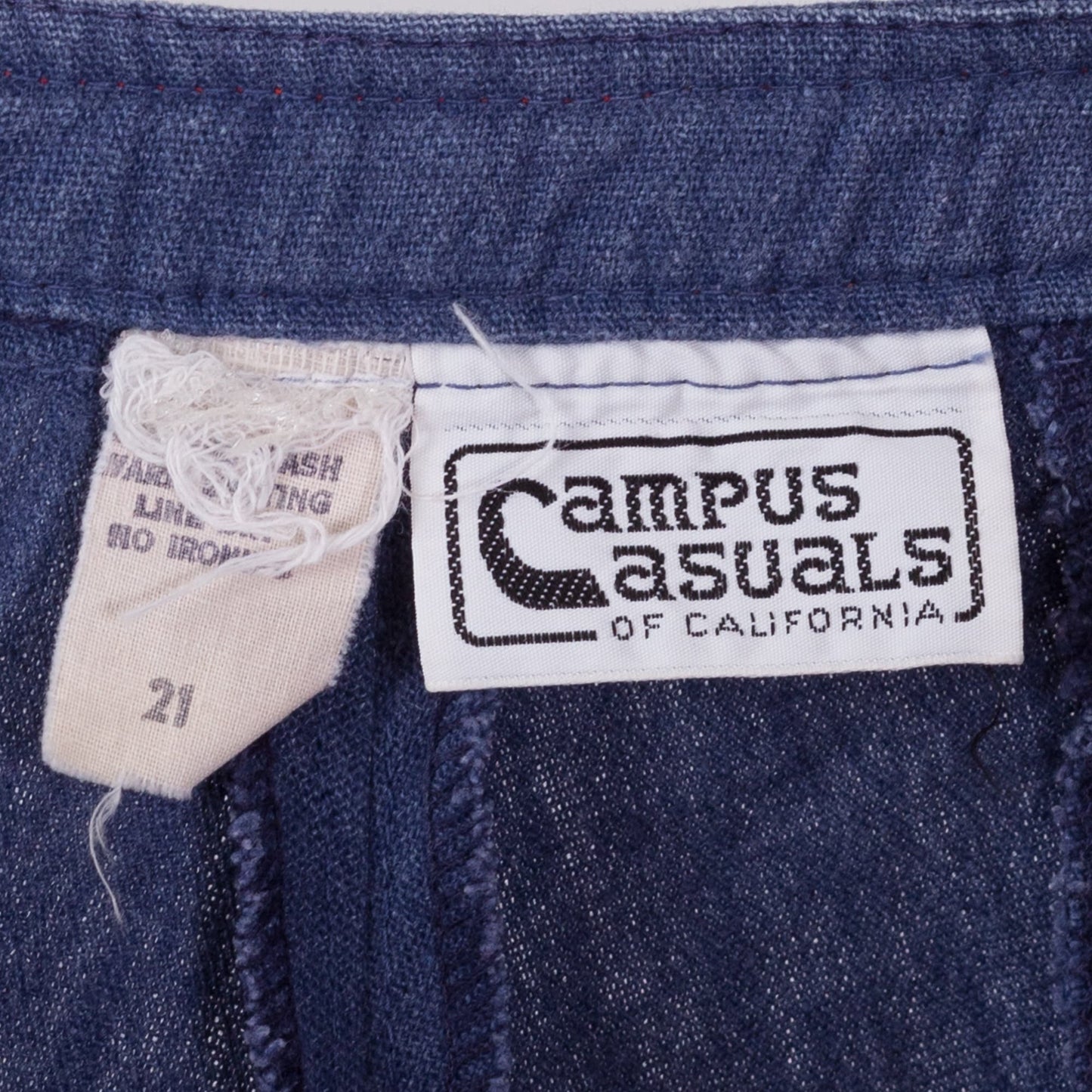 70s Retro Contrast Stitch Chambray Jeans - XS to Petite Small, 25.5" 