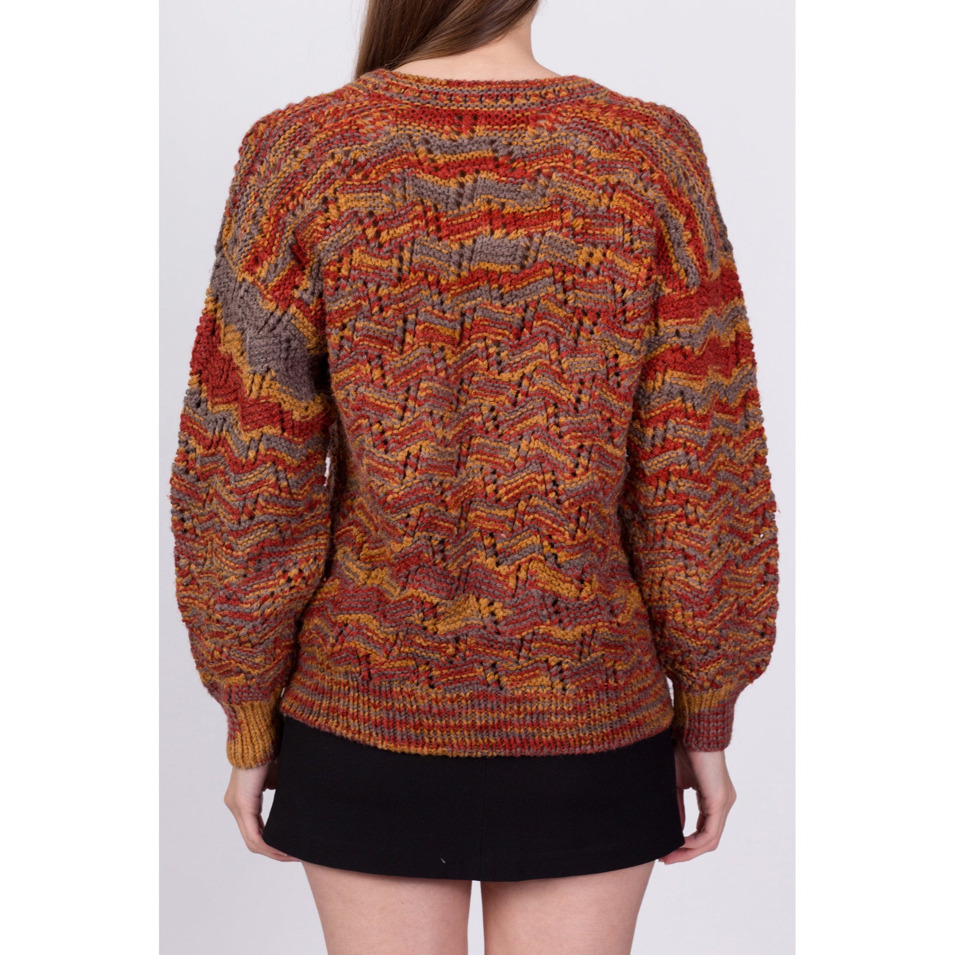 Vintage Abstract Knit Sweater - Medium to Large 