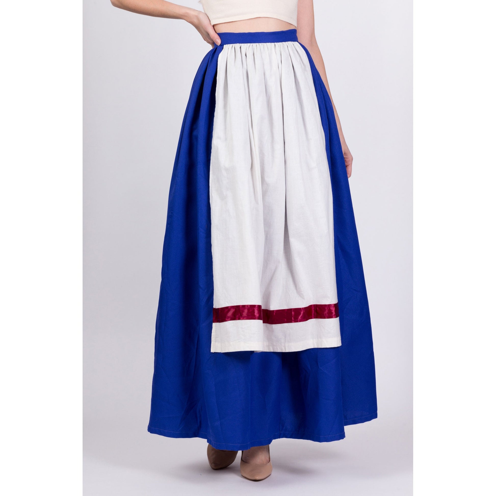 Vintage 70s Folk Costume Skirt - Medium, 29.5" 
