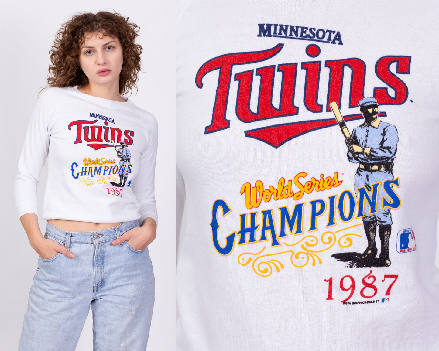 1987 Minnesota Twins World Series Sweatshirt - Petite Extra Small 