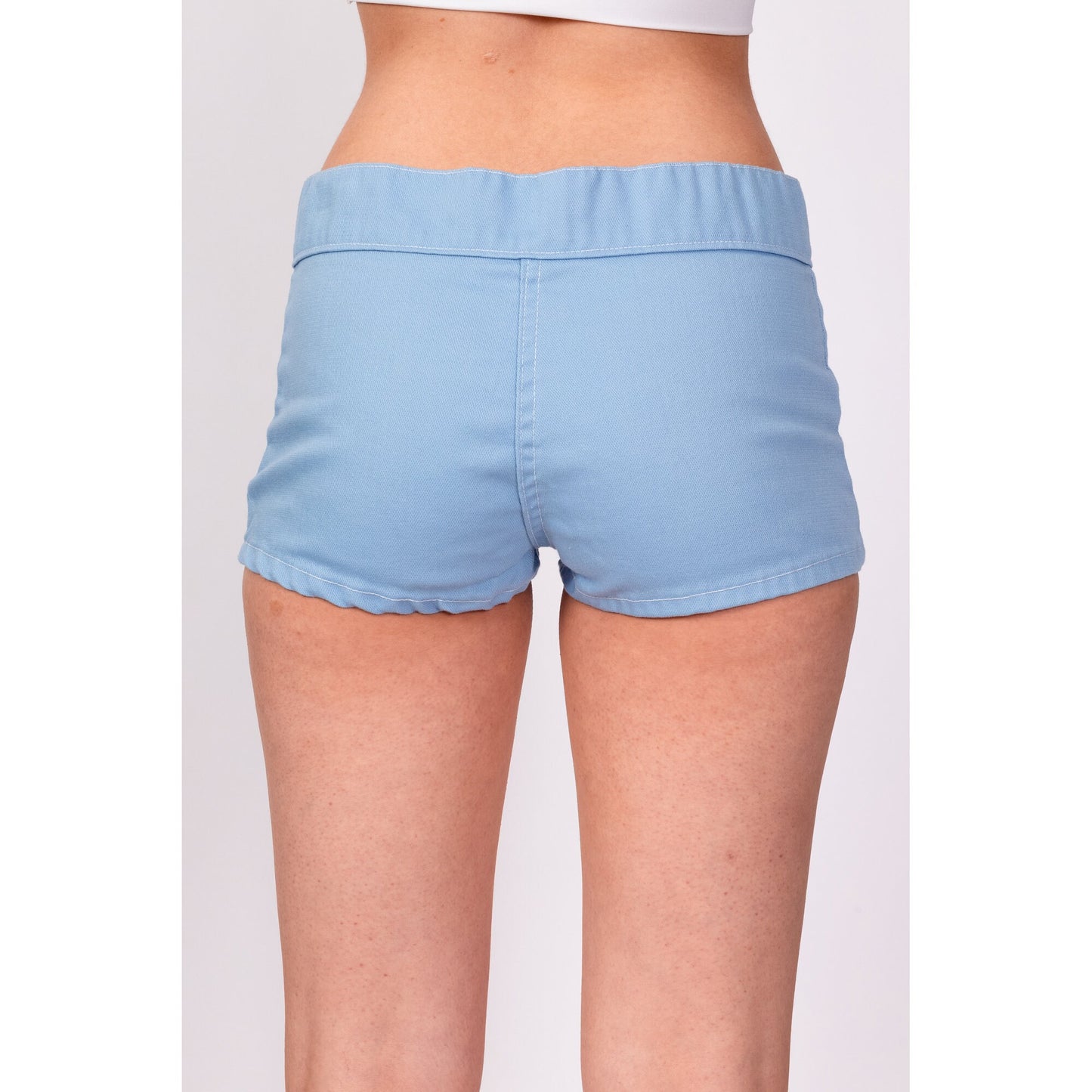 70s Baby Blue Tennis Booty Shorts - Unisex XS 