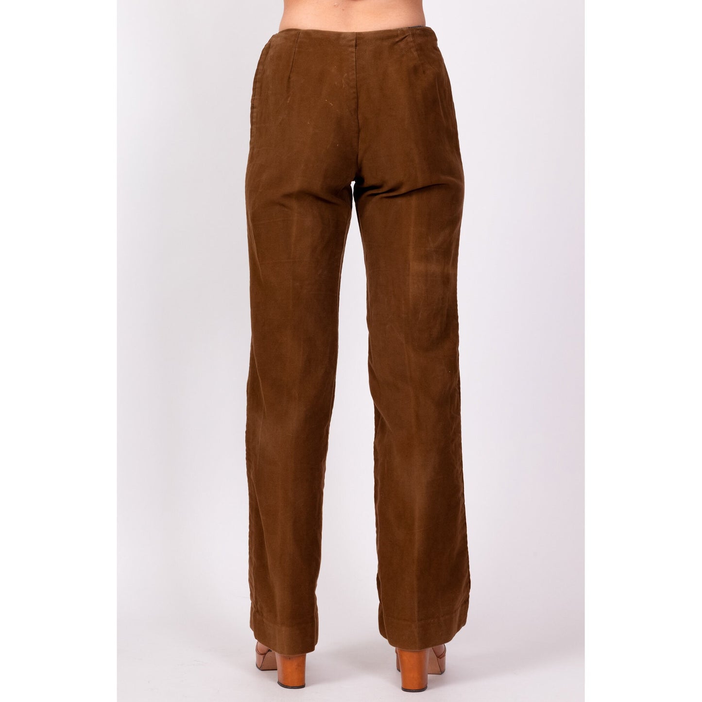 70s Ultrasuede Western Horn Buckle Pants - Petite Extra Small 