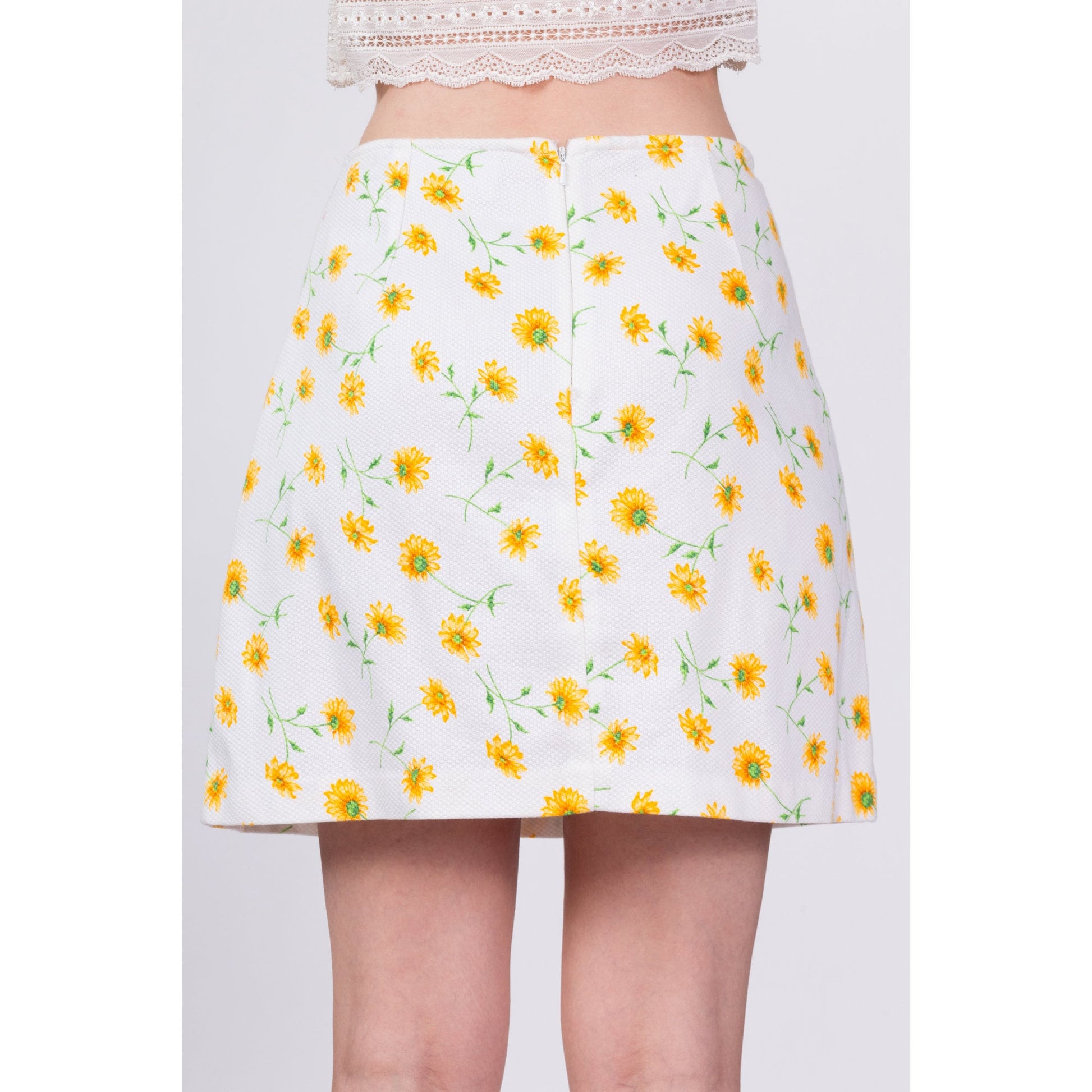 90s Express Floral Mini Skirt - Small, 26" 