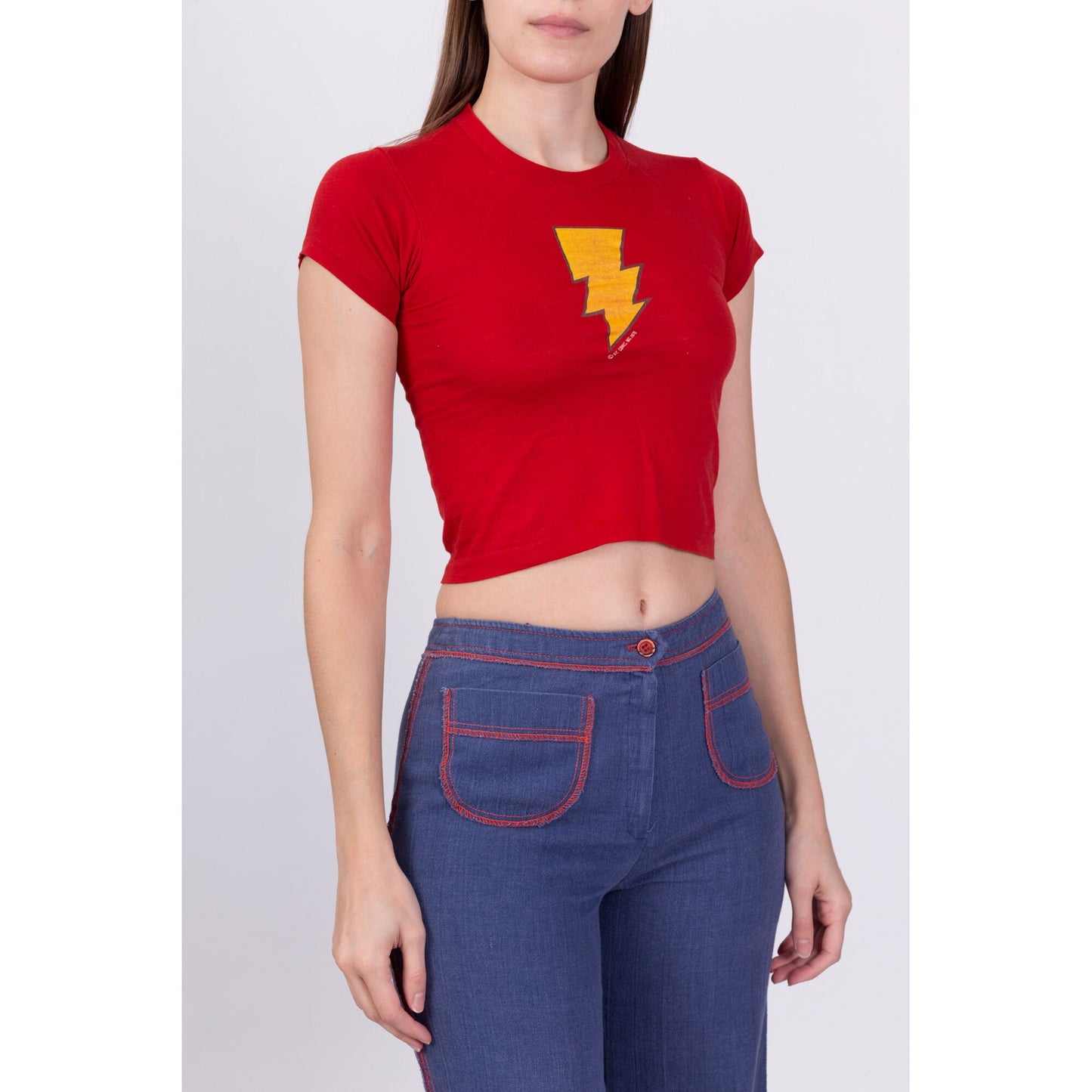 70s The Flash DC Comics Cropped T Shirt - XXS 