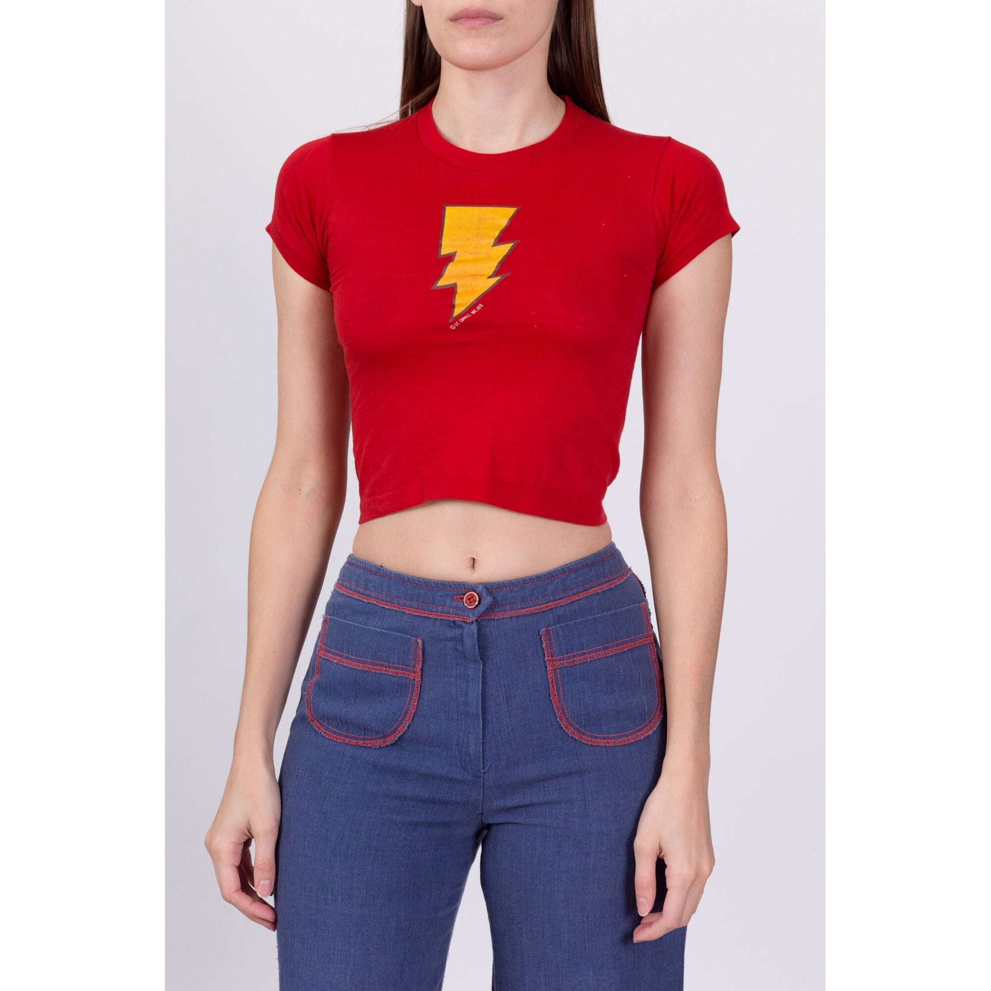 70s The Flash DC Comics Cropped T Shirt - XXS 