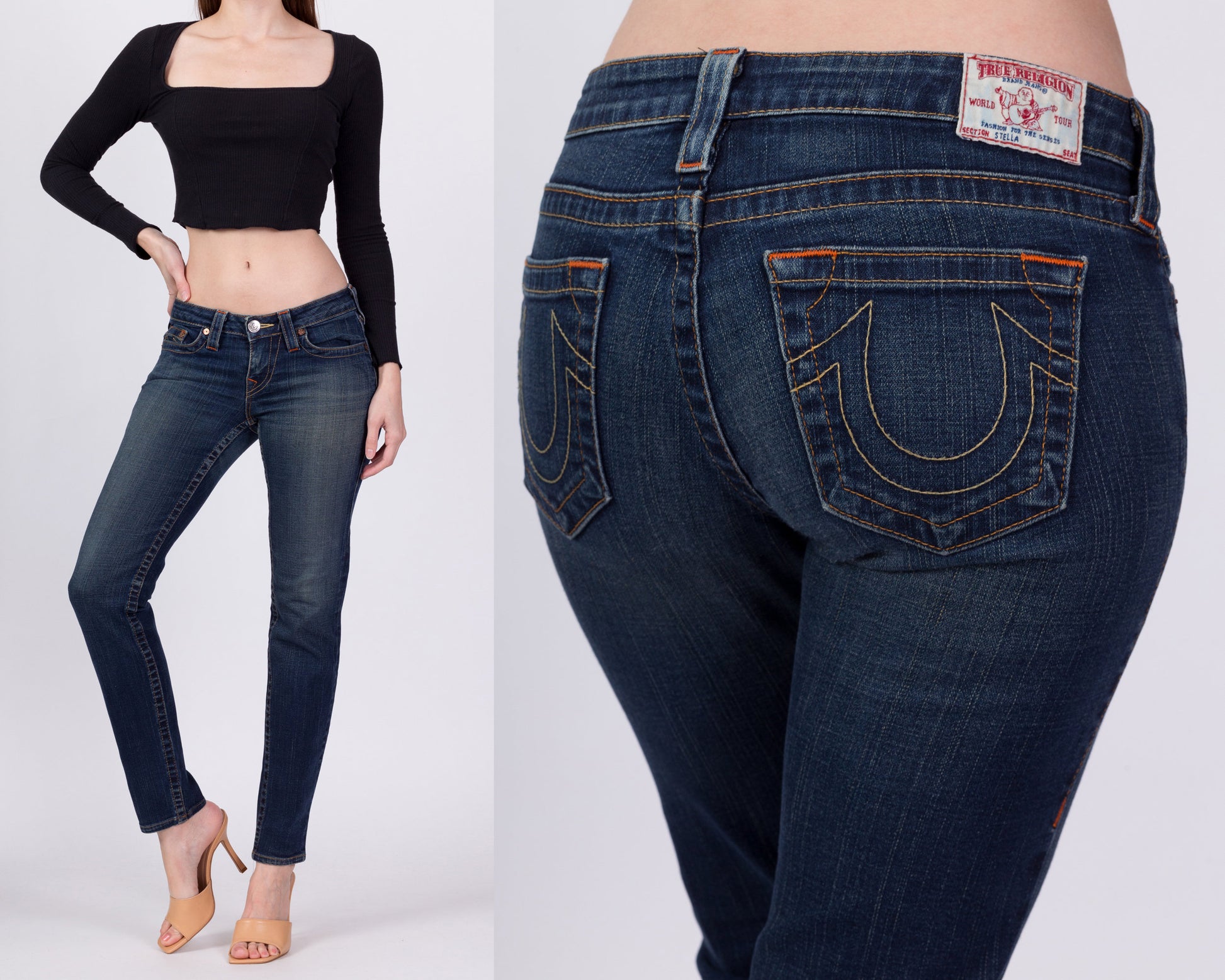 True Religion Women's Casey Low Rise Super Skinny Jeans in Ballad Blue