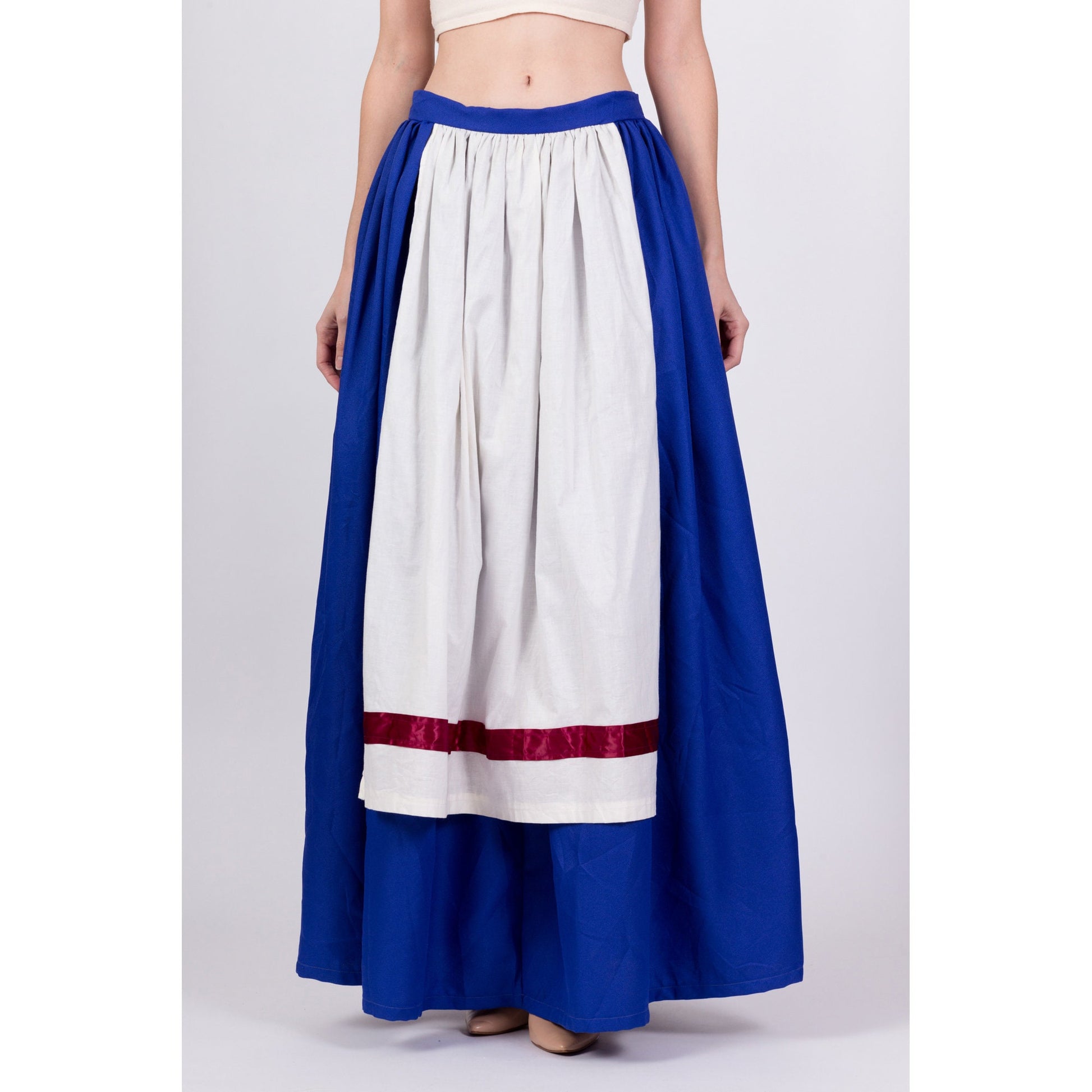 Vintage 70s Folk Costume Skirt - Medium, 29.5" 