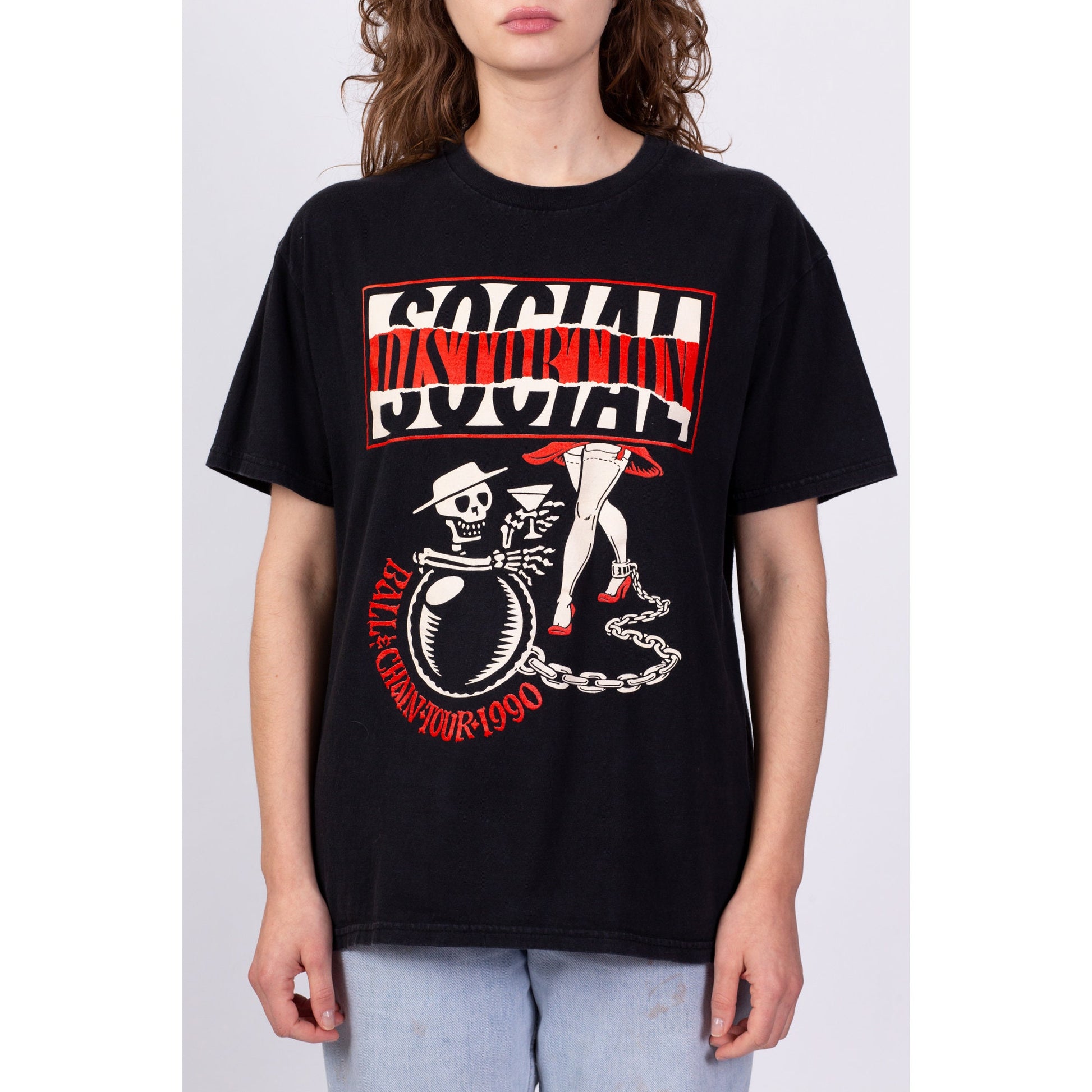 Vintage Social Distortion 1990 Ball & Chain Tour T Shirt - Unisex Large