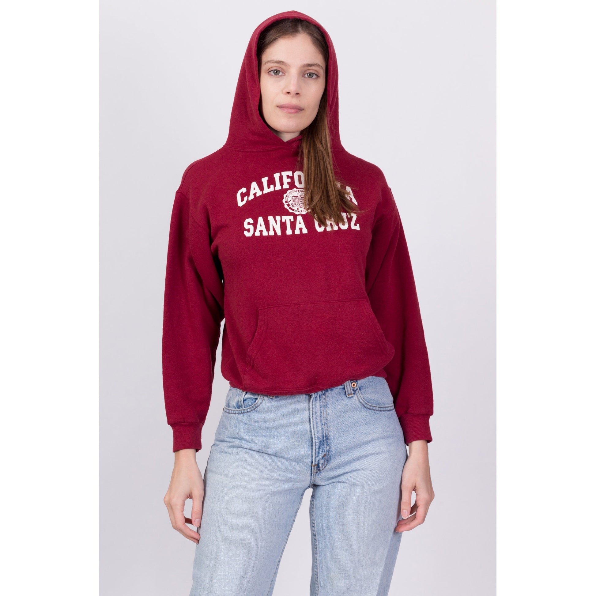 90s University Of California Santa Cruz Cropped Hoodie - Extra Small
