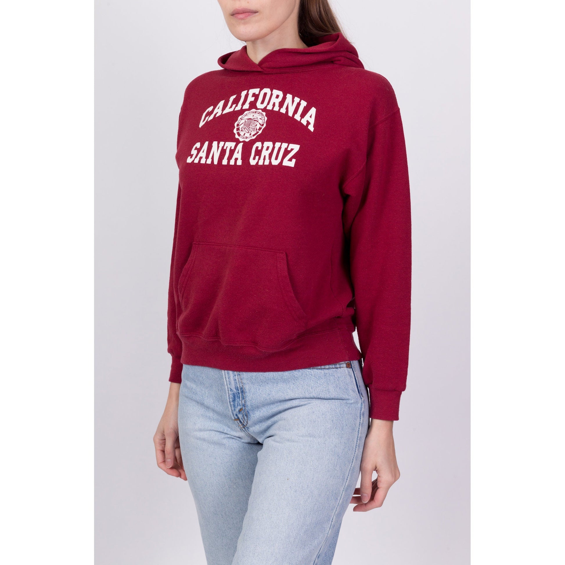 90s University Of California Santa Cruz Cropped Hoodie - Extra Small