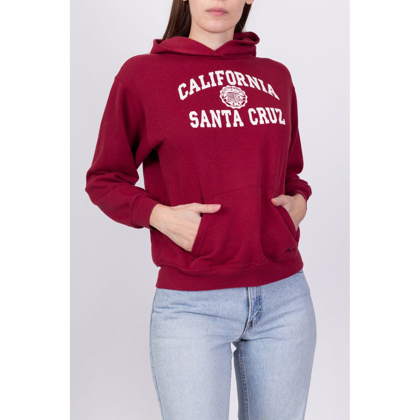 90s University Of California Santa Cruz Cropped Hoodie - Extra Small