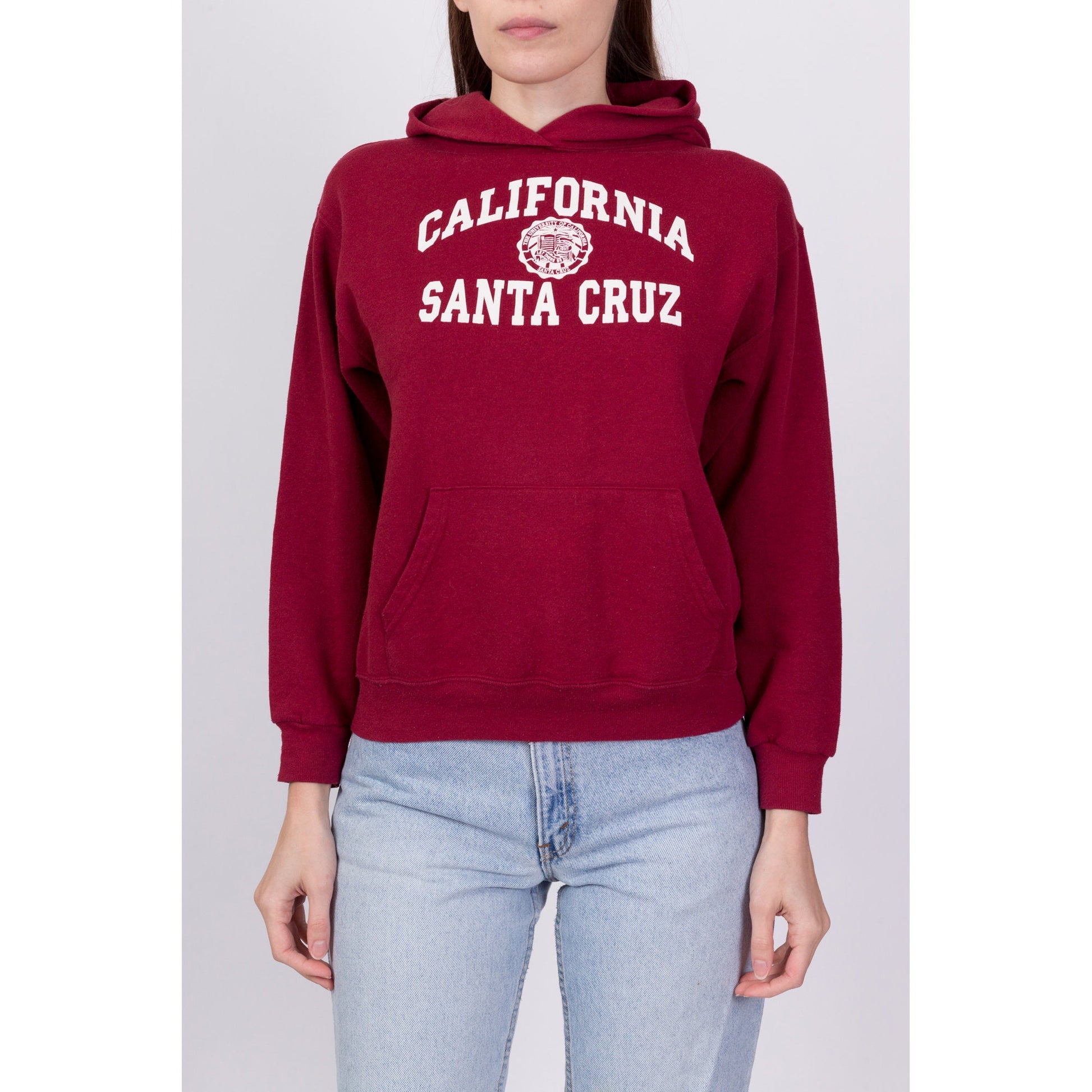 90s University Of California Santa Cruz Cropped Hoodie - Extra Small