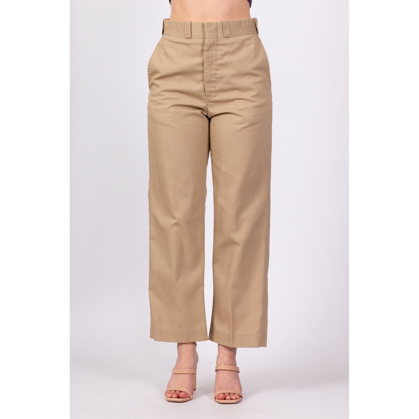 70s Khaki Straight Leg Pants - Men's Small, Women's Medium, 29.5"