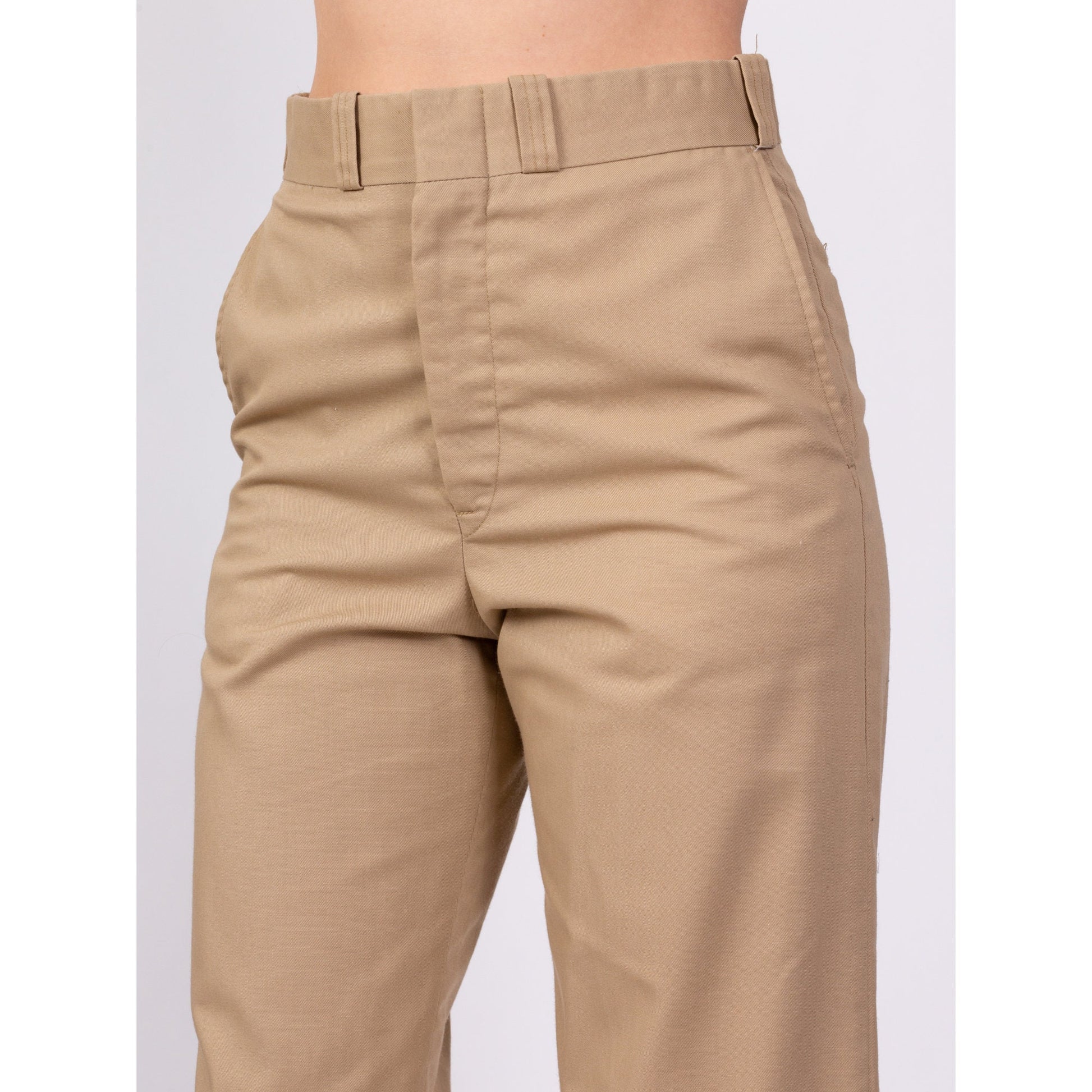70s Khaki Straight Leg Pants - Men's Small, Women's Medium, 29.5"