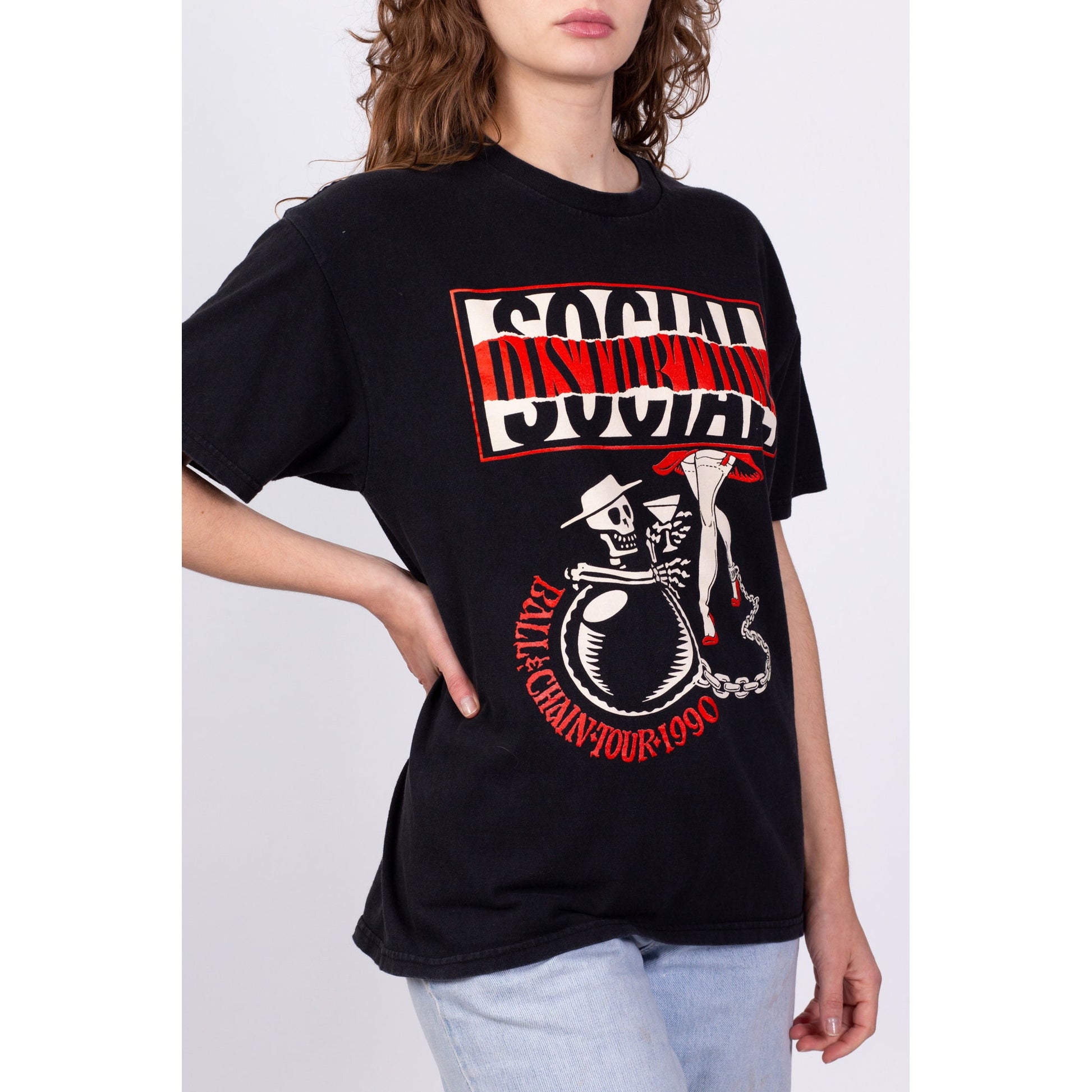 Vintage Social Distortion 1990 Ball & Chain Tour T Shirt - Unisex Large