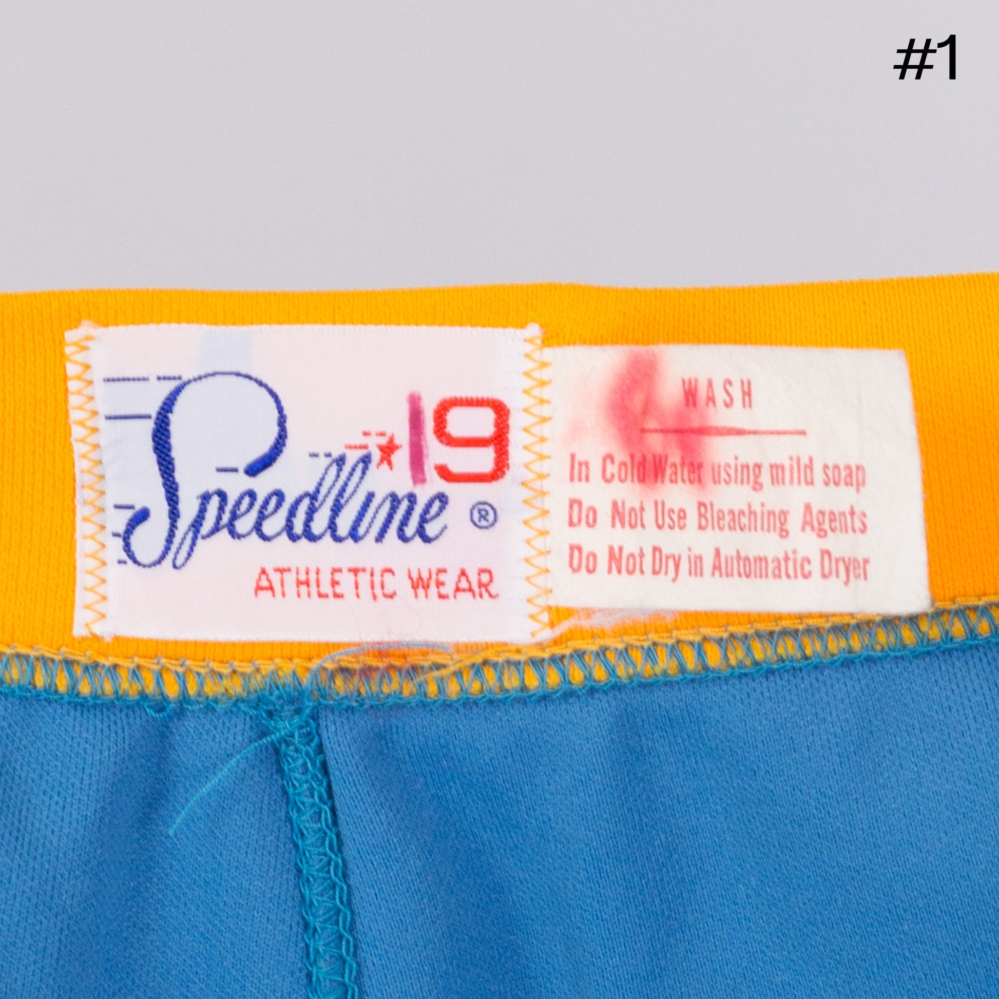 70s Blue Striped Unisex Athletic Shorts - Small to Large