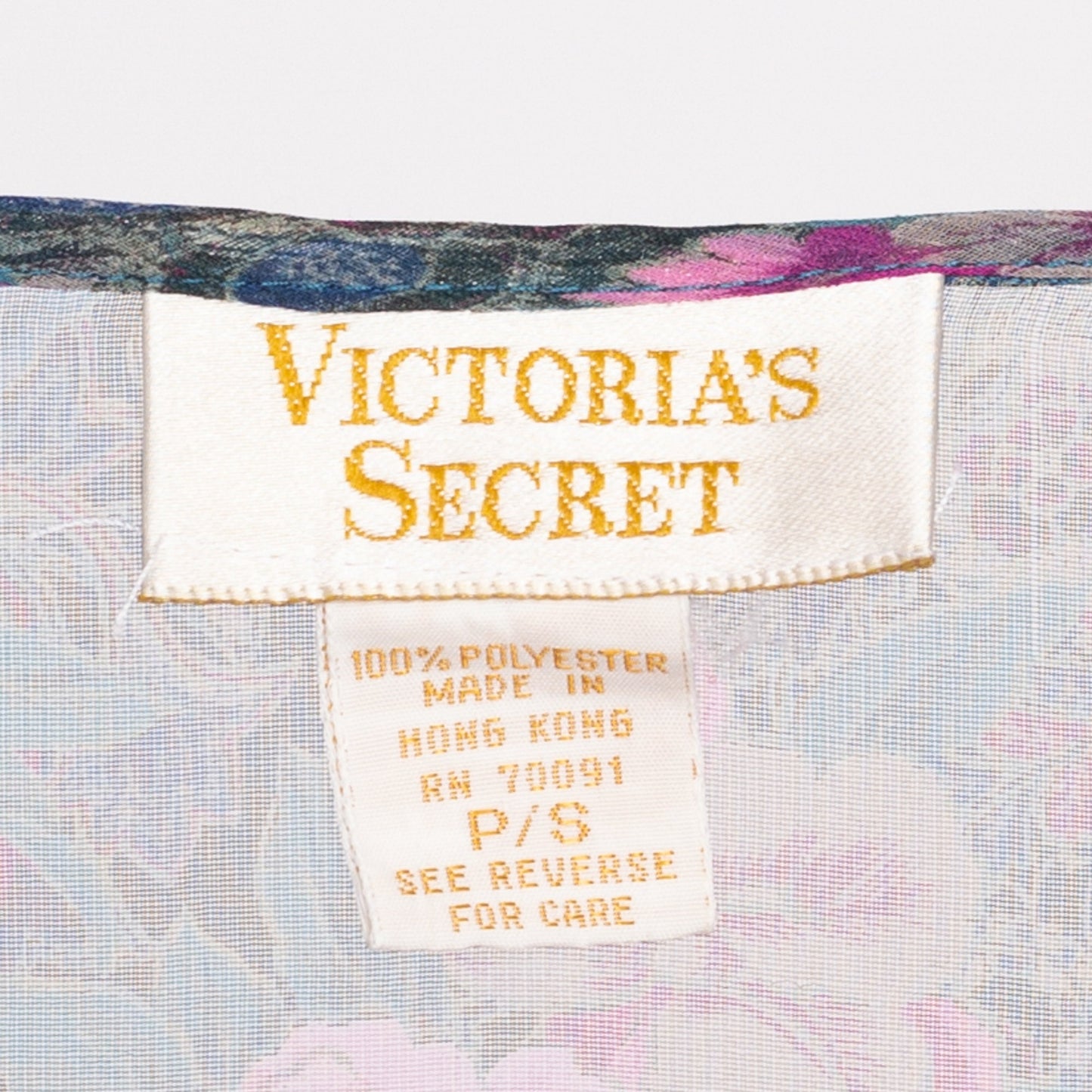 80s Victoria's Secret Sheer Floral Ruffle Collar Blouse - One Size