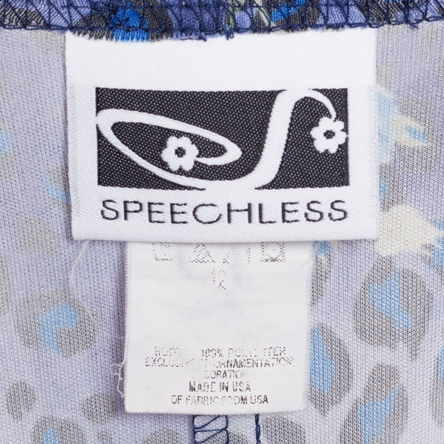 Y2K Blue Leopard Print Floral Mini Dress - Extra Small