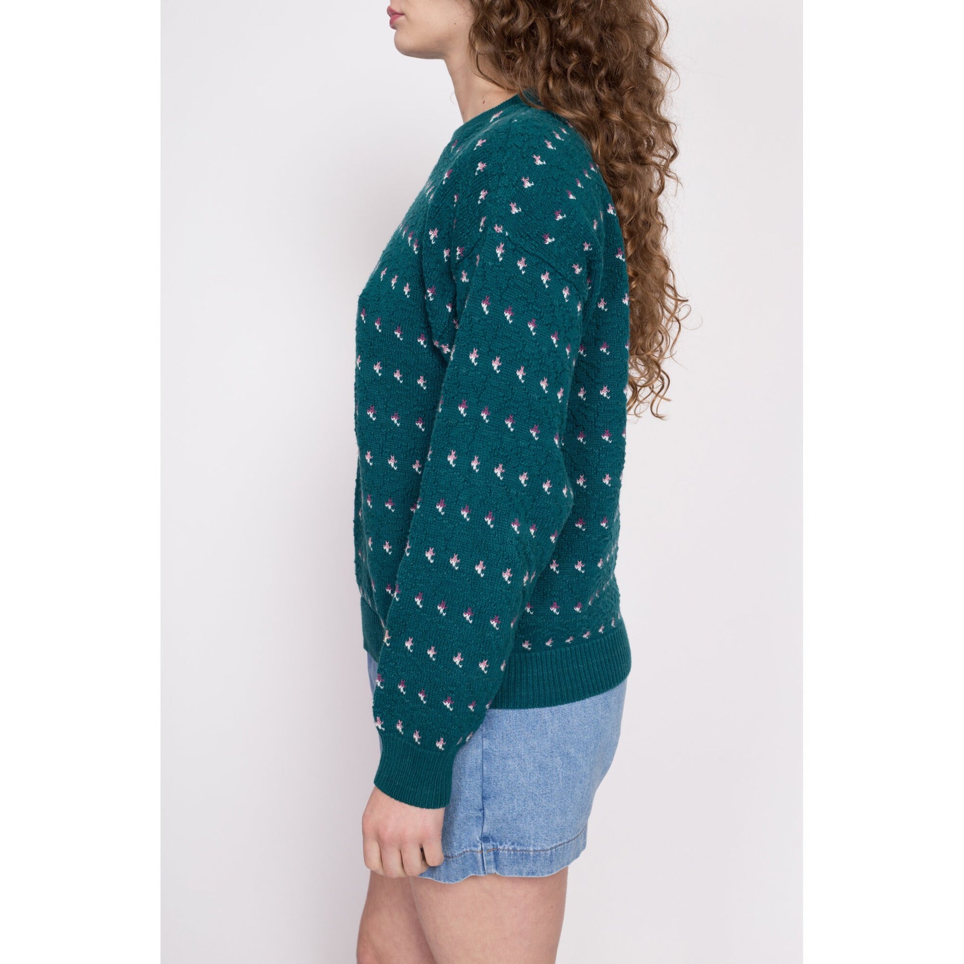 90s Teal Sweater - Medium – Flying Apple Vintage